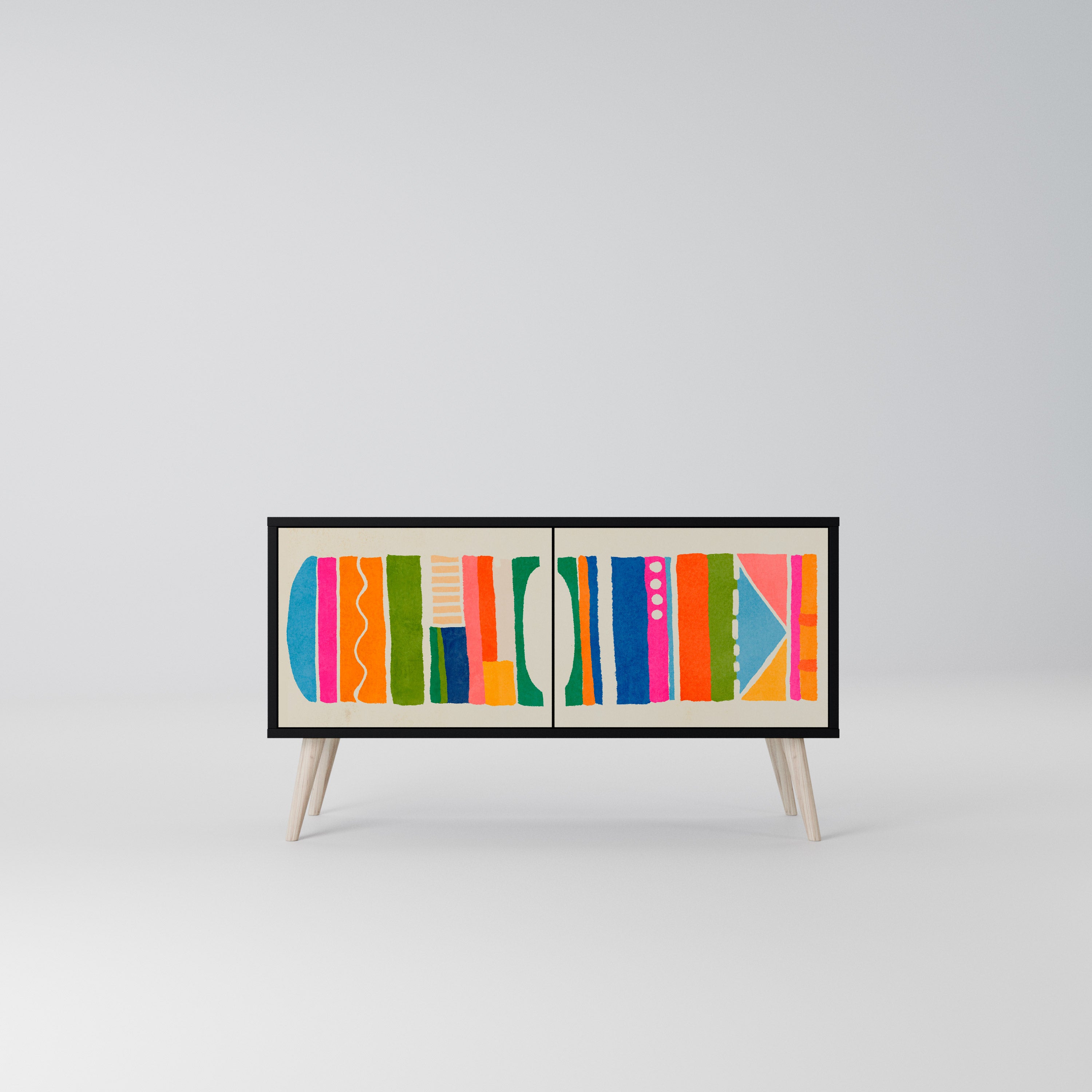 GEOMETRIC SHINE Kompaktowa szafka RTV 2-drzwiowa