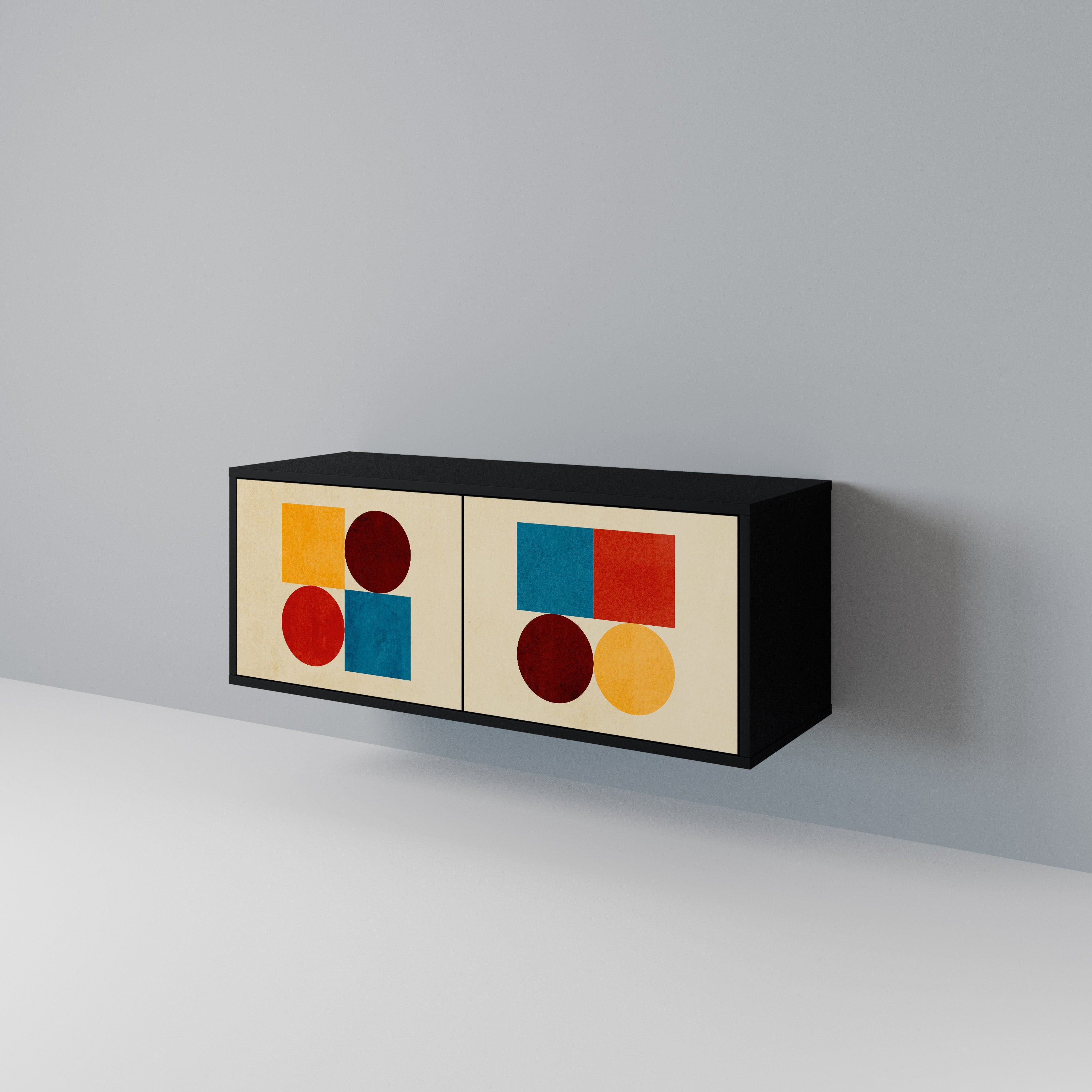 GEOMETRIC PUZZLE Kompaktowa szafka RTV 2-drzwiowa