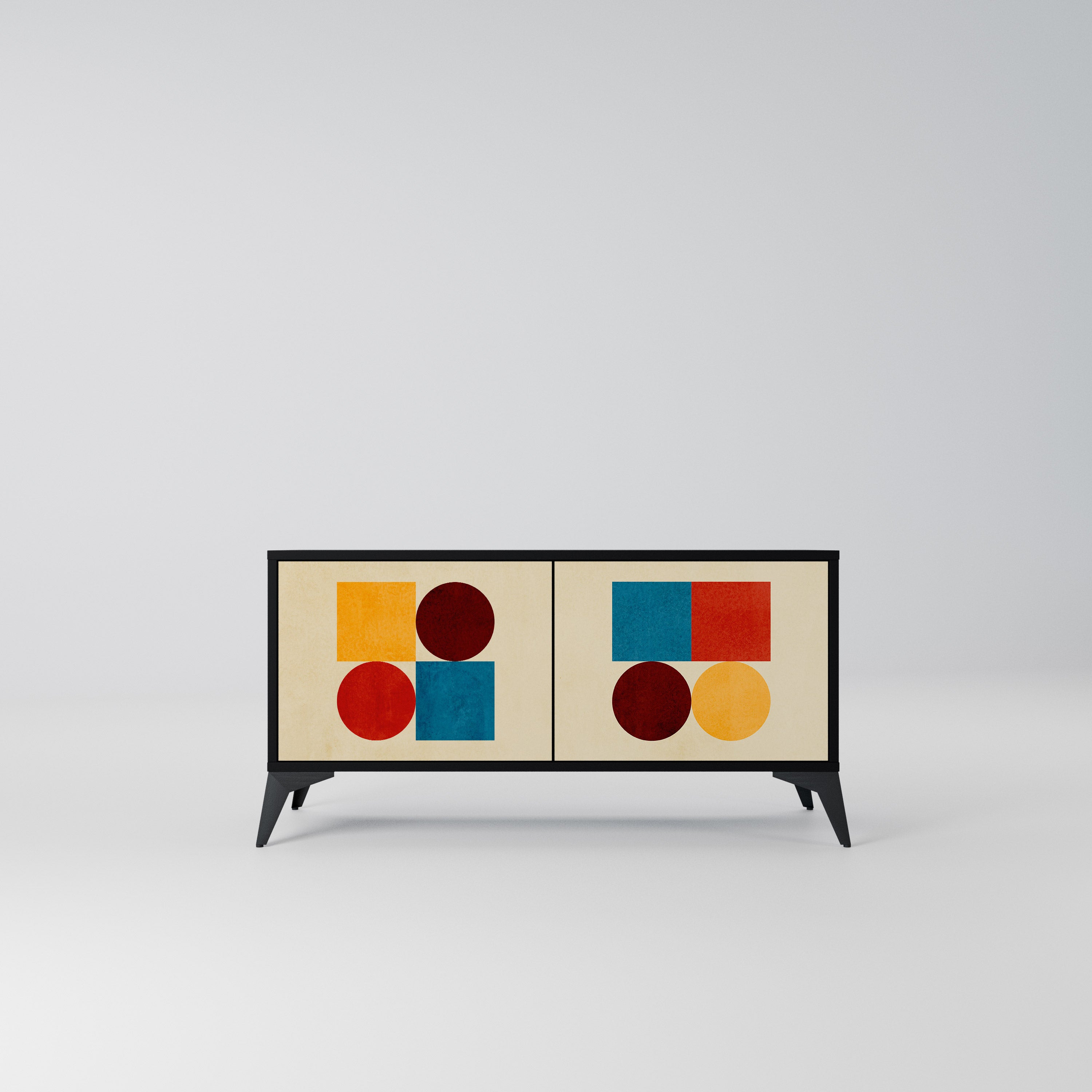 GEOMETRIC PUZZLE Kompaktowa szafka RTV 2-drzwiowa