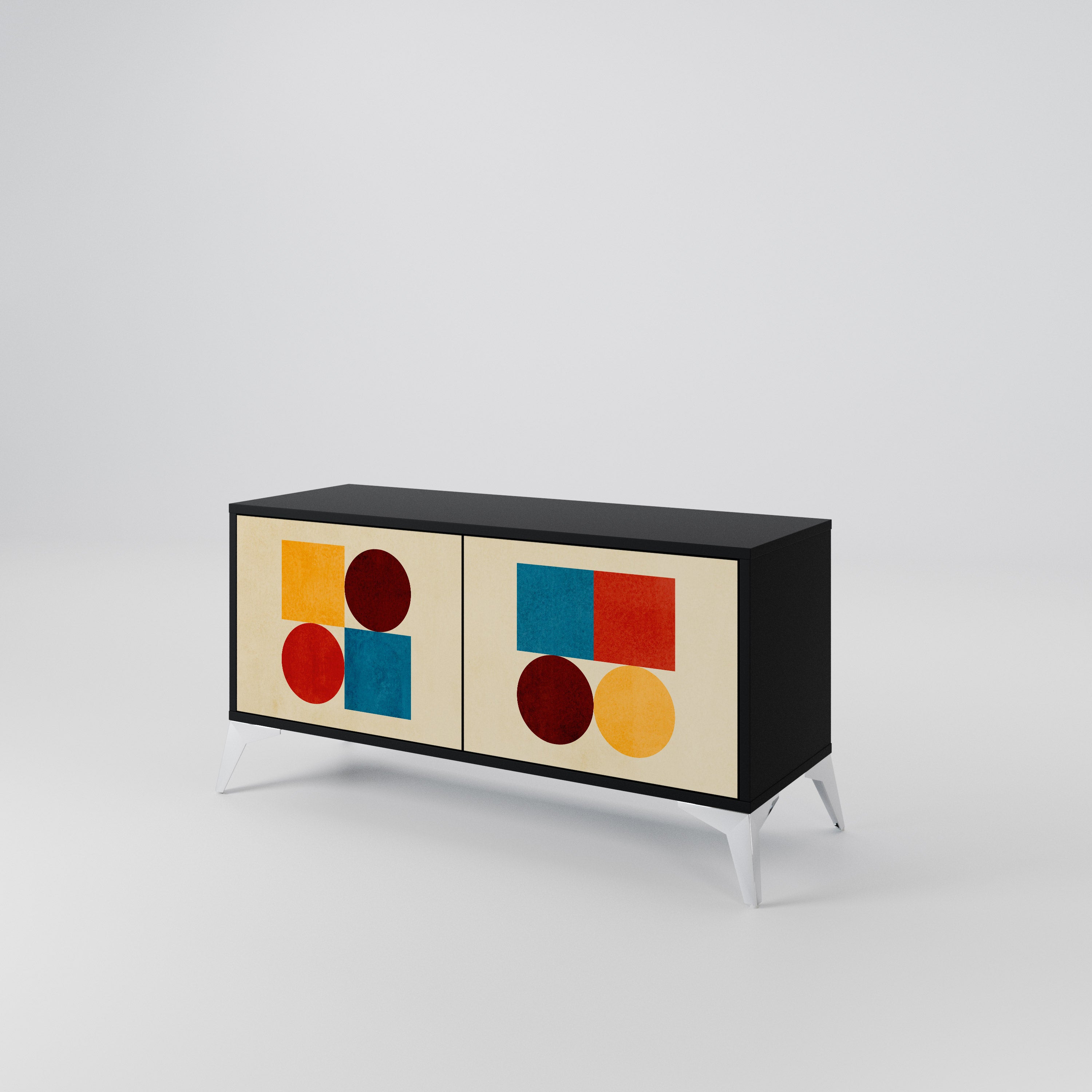 GEOMETRIC PUZZLE Kompaktowa szafka RTV 2-drzwiowa