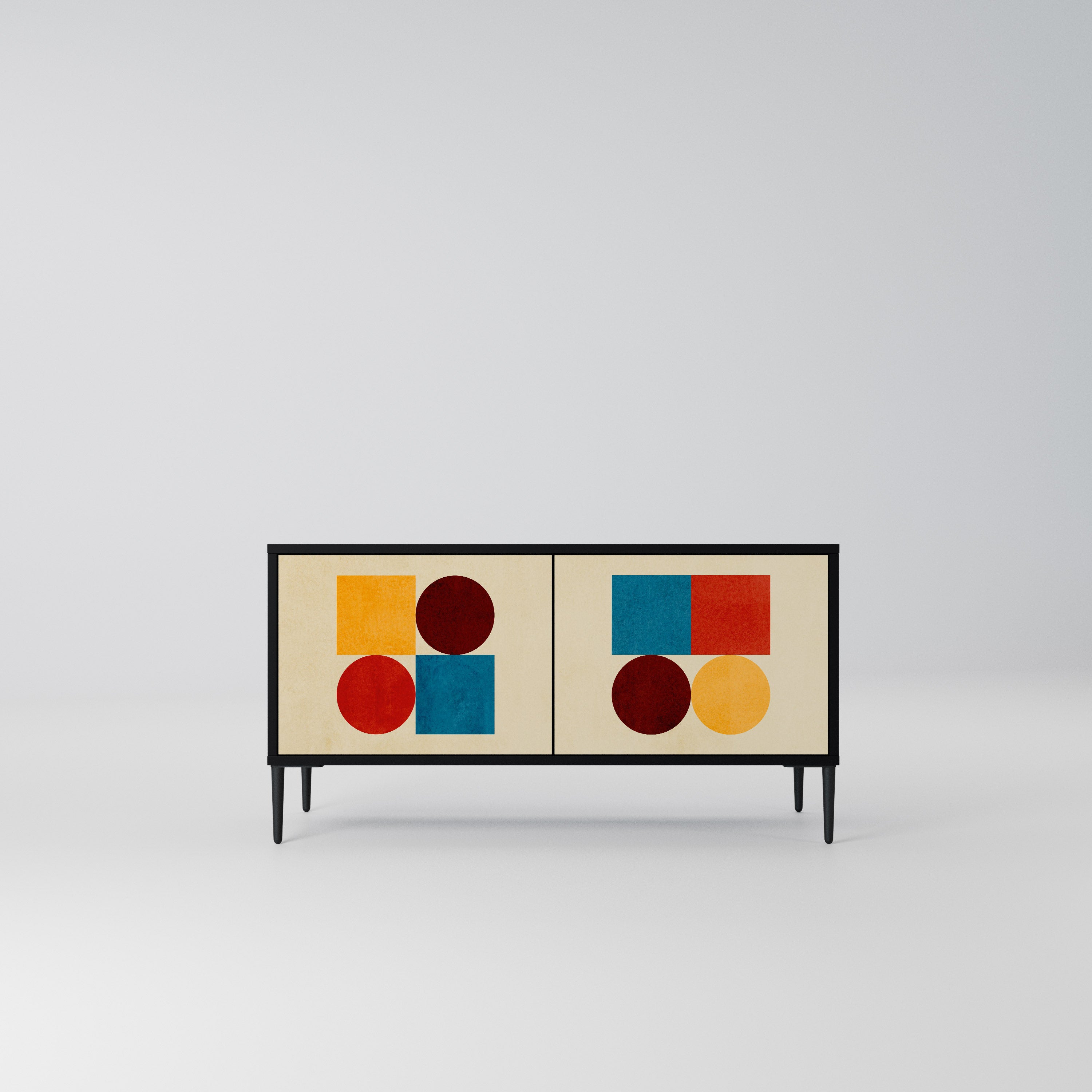 GEOMETRIC PUZZLE Kompaktowa szafka RTV 2-drzwiowa