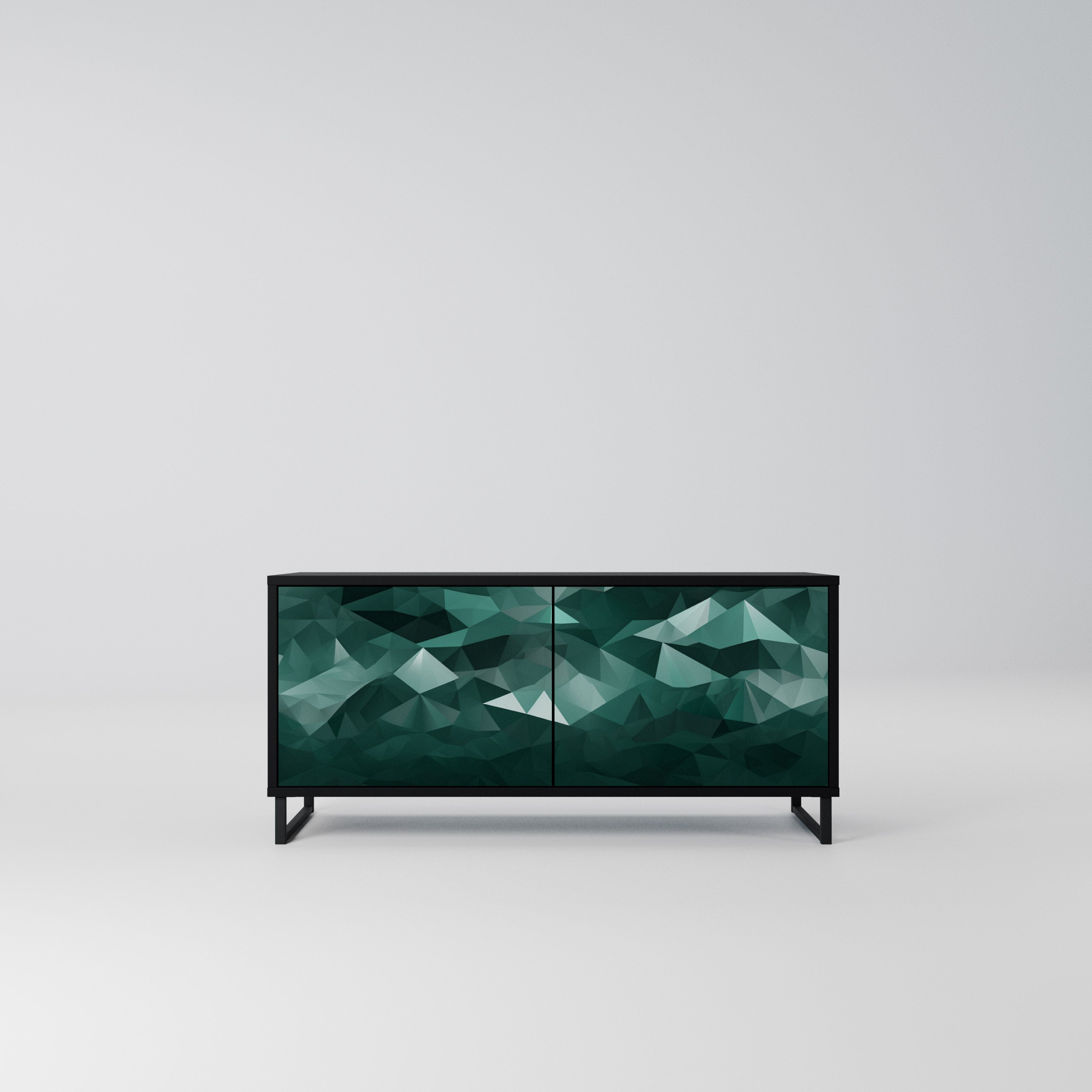 POLYGONAL FLOATING Kompaktowa szafka RTV 2-drzwiowa