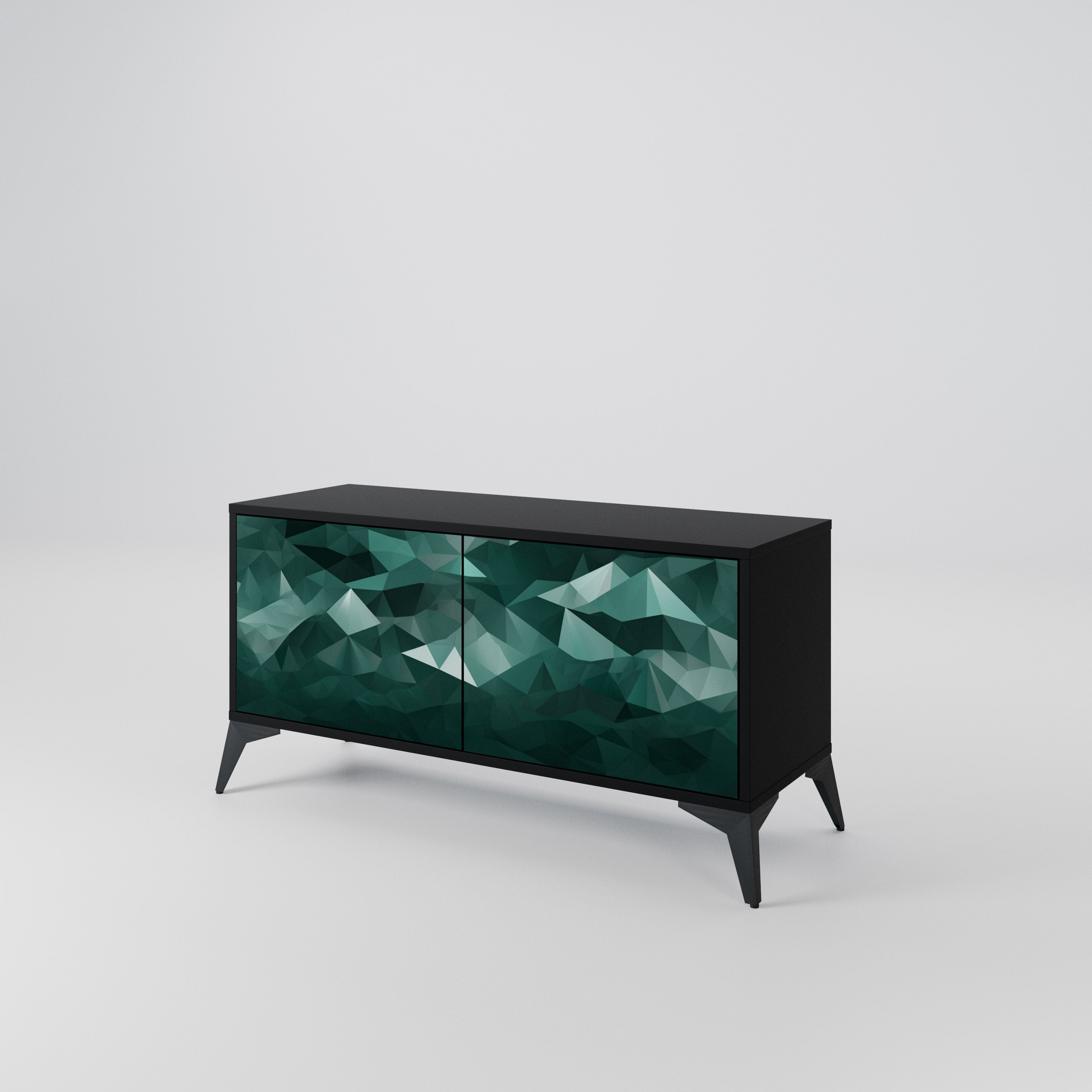POLYGONAL FLOATING Kompaktowa szafka RTV 2-drzwiowa