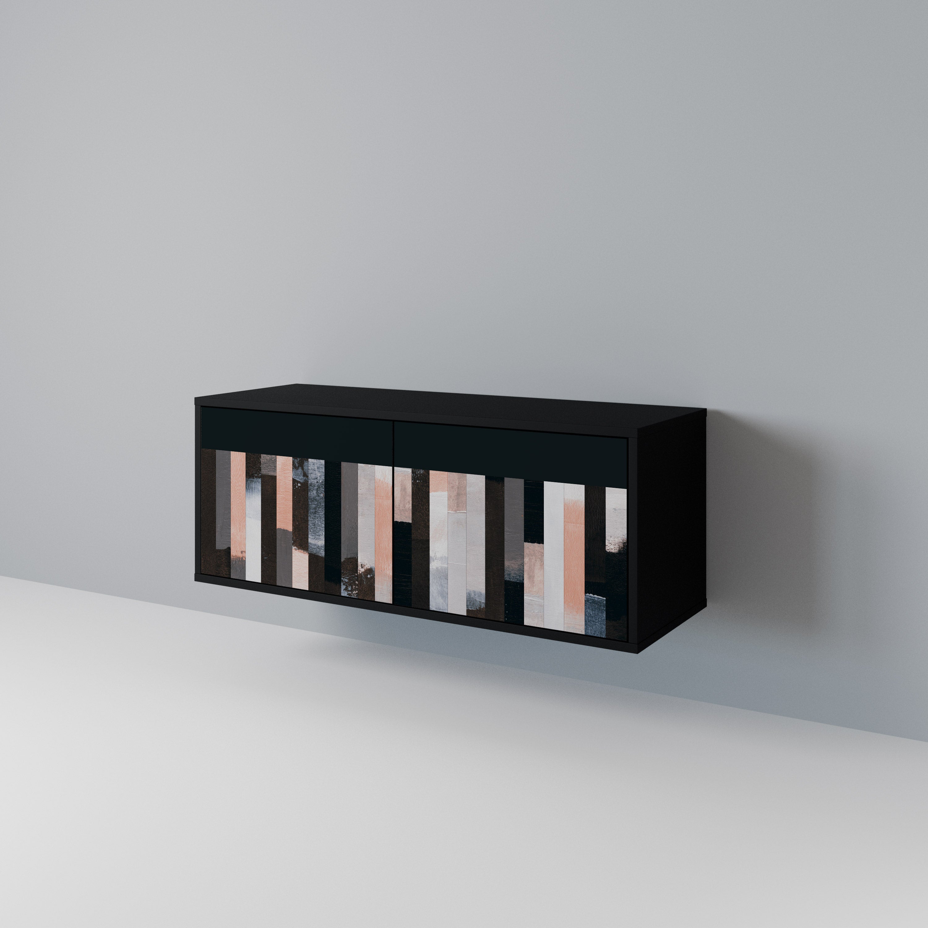 COLLAGE OF RECTANGLES Kompaktowa szafka RTV 2-drzwiowa