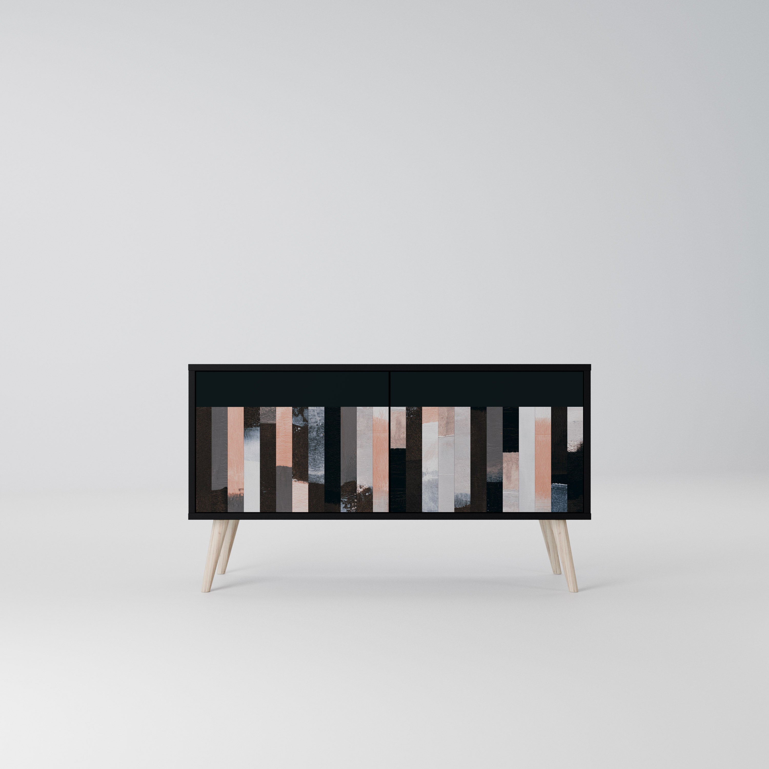 COLLAGE OF RECTANGLES Kompaktowa szafka RTV 2-drzwiowa