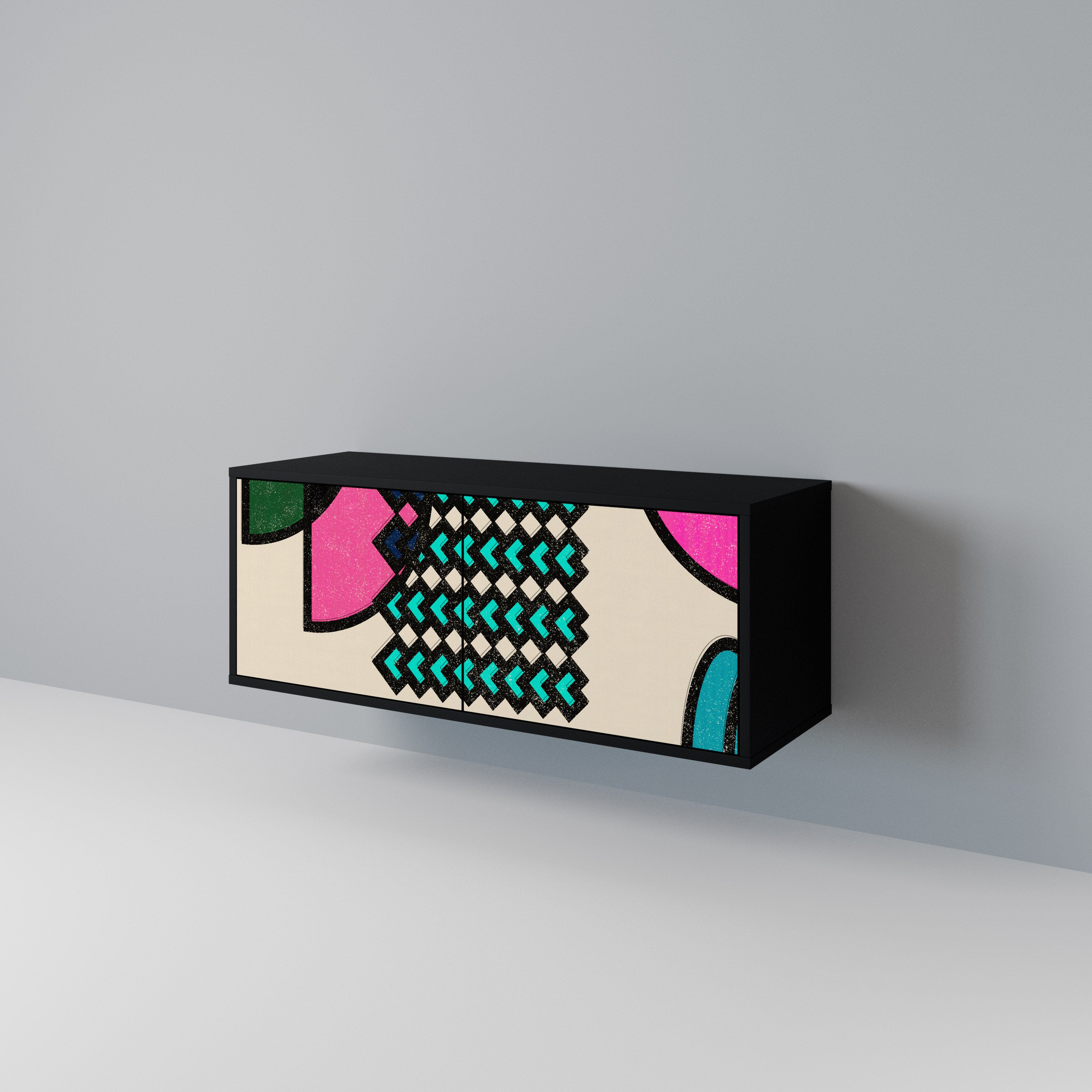 GEOMETRIC RHAPSODY Kompaktowa szafka RTV 2-drzwiowa