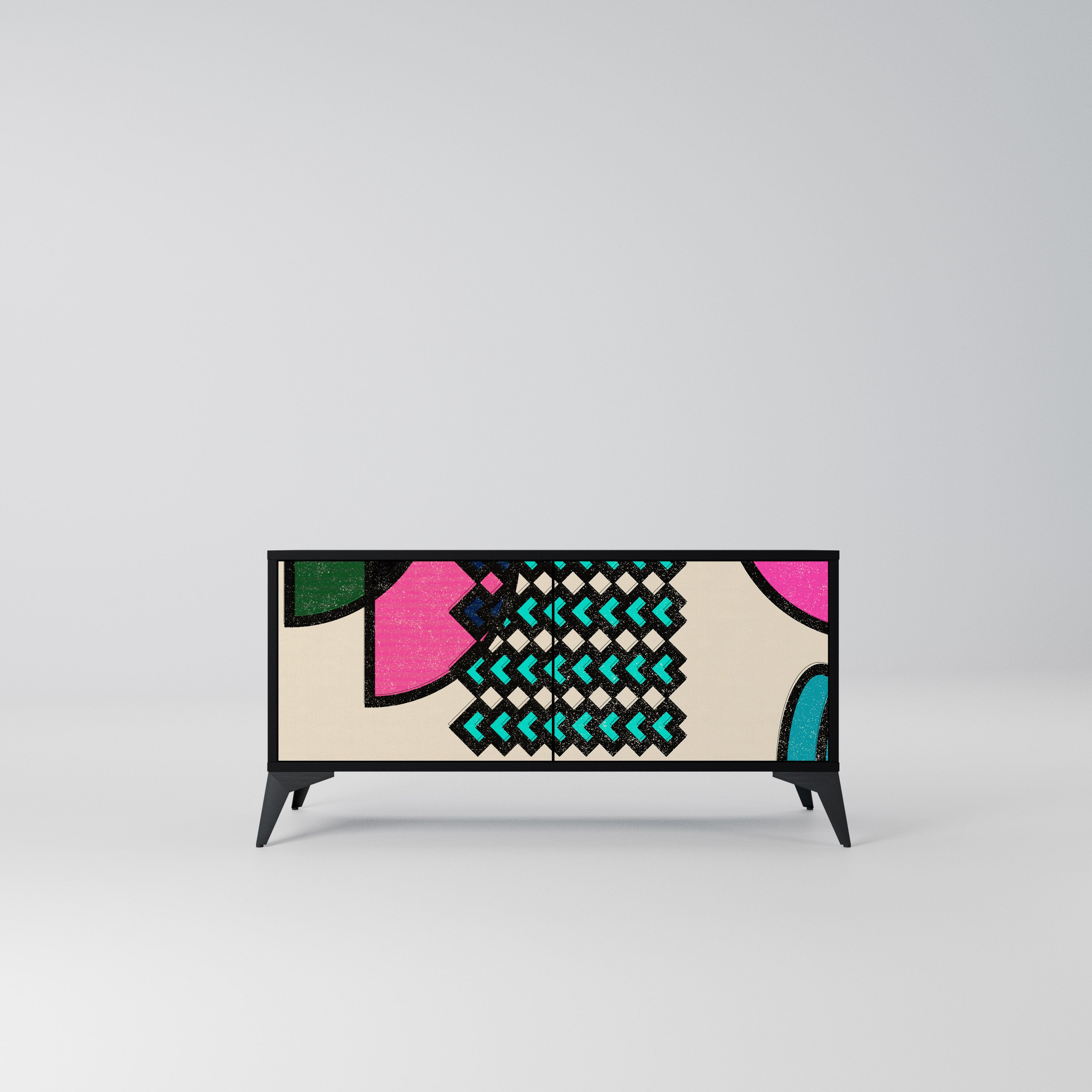 GEOMETRIC RHAPSODY Kompaktowa szafka RTV 2-drzwiowa