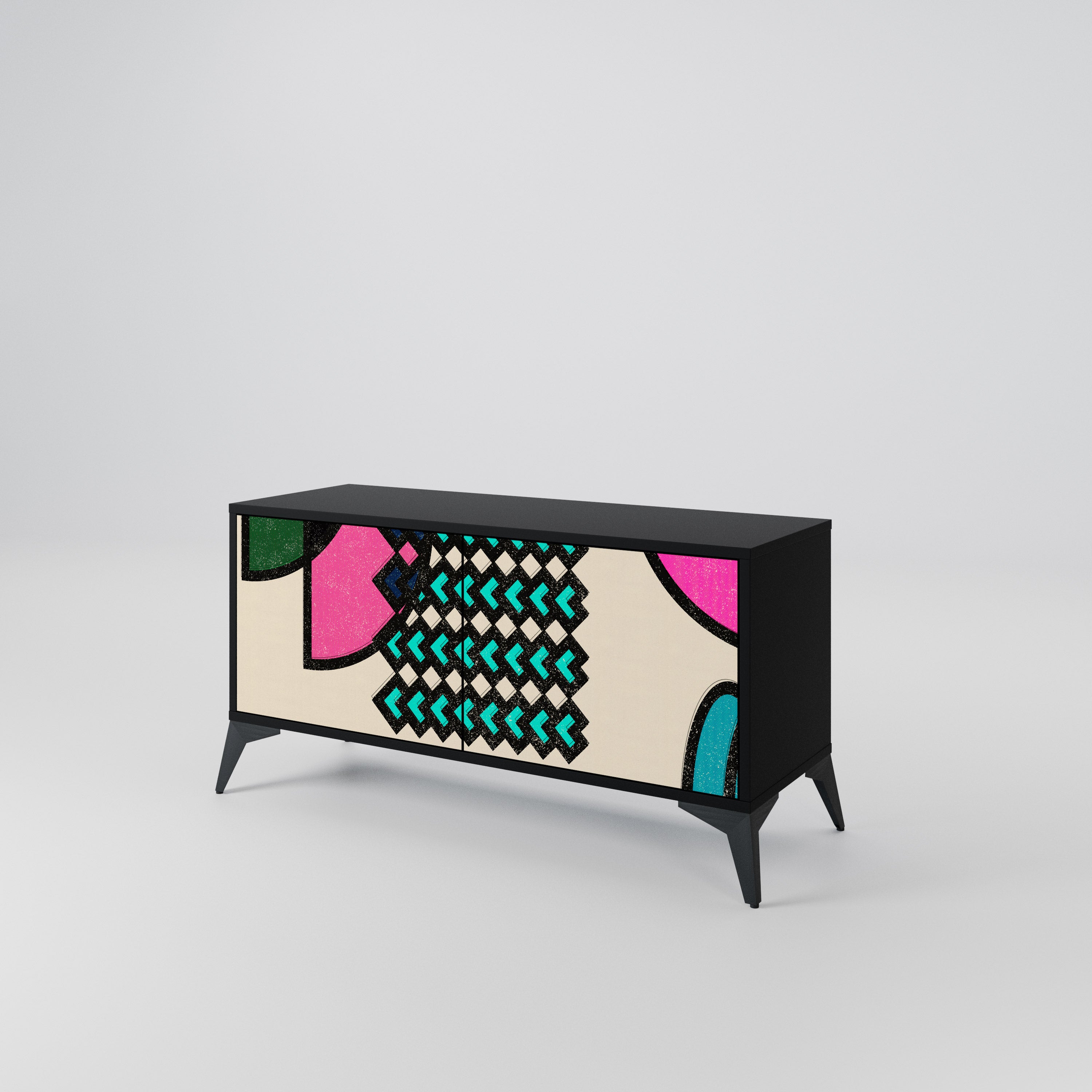 GEOMETRIC RHAPSODY Kompaktowa szafka RTV 2-drzwiowa