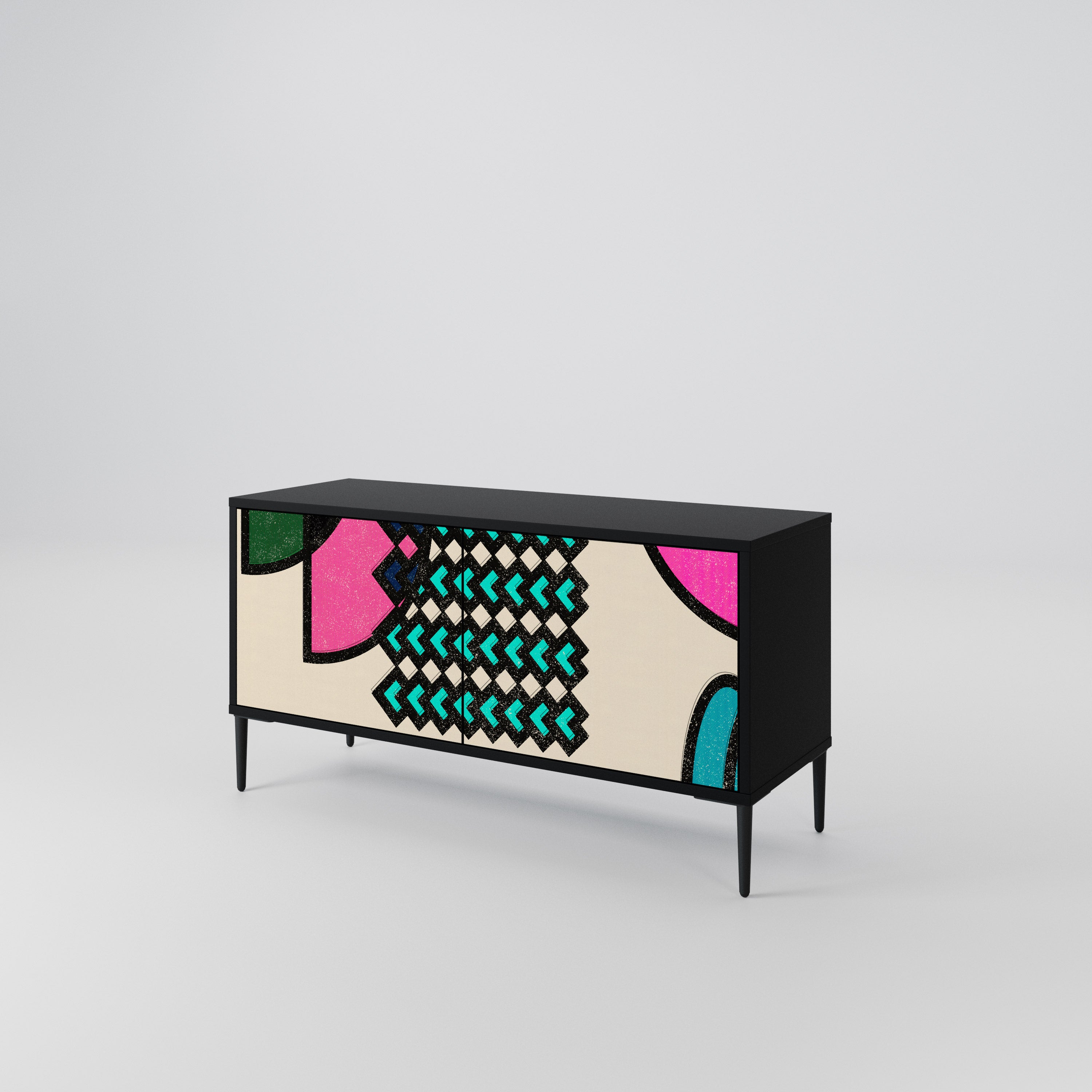 GEOMETRIC RHAPSODY Kompaktowa szafka RTV 2-drzwiowa