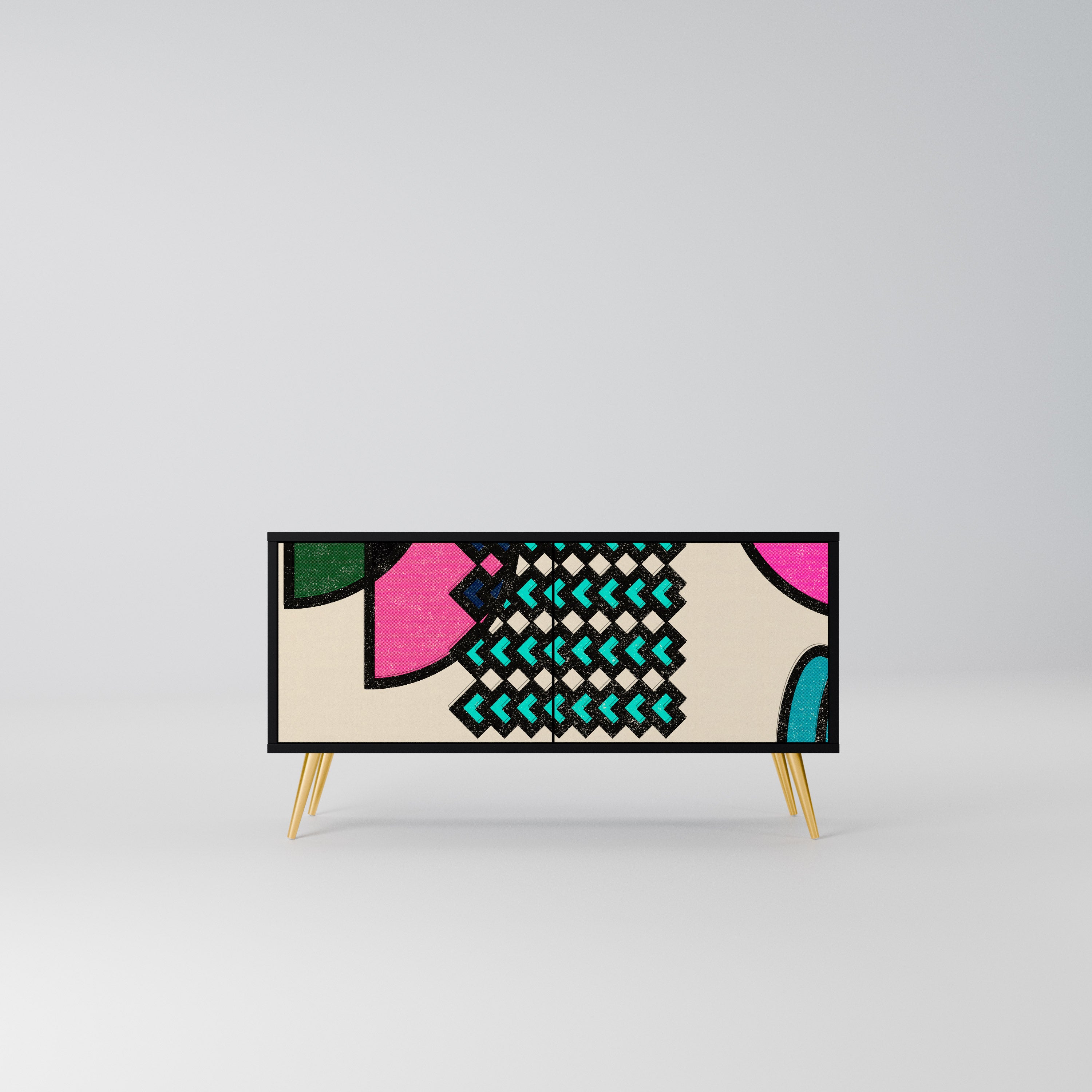 GEOMETRIC RHAPSODY Kompaktowa szafka RTV 2-drzwiowa