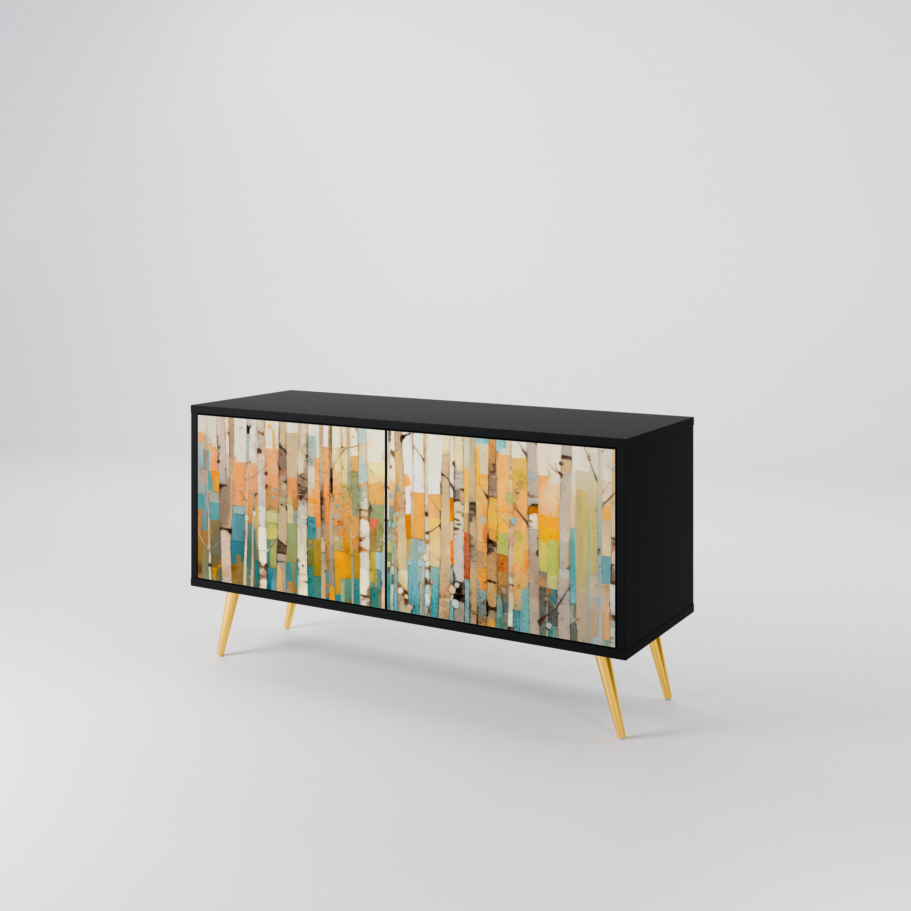 BIRCH KALEIDOSCOPE Kompaktowa szafka RTV 2-drzwiowa