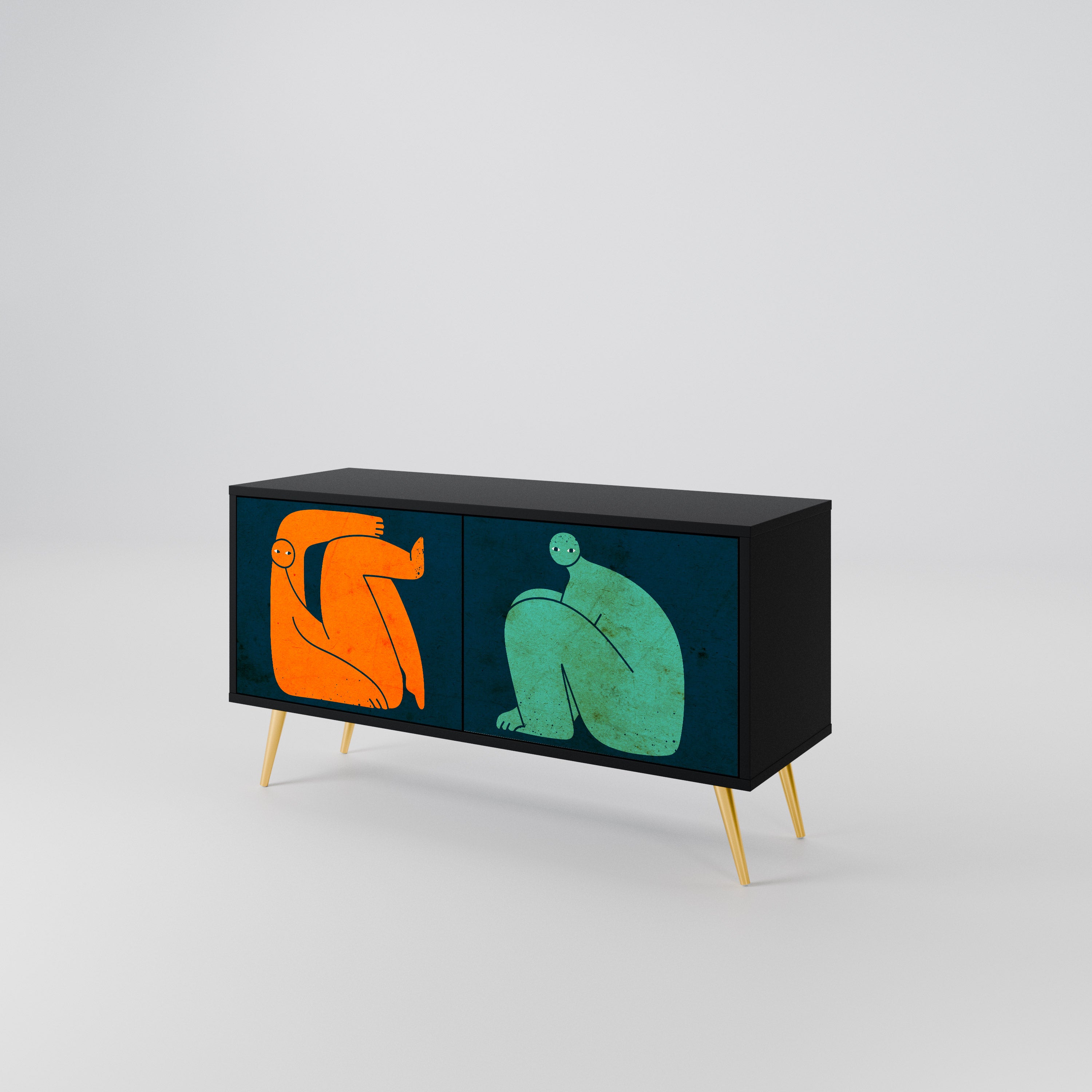 TOGETHER BUT SEPARATELY Kompaktowa szafka RTV 2-drzwiowa