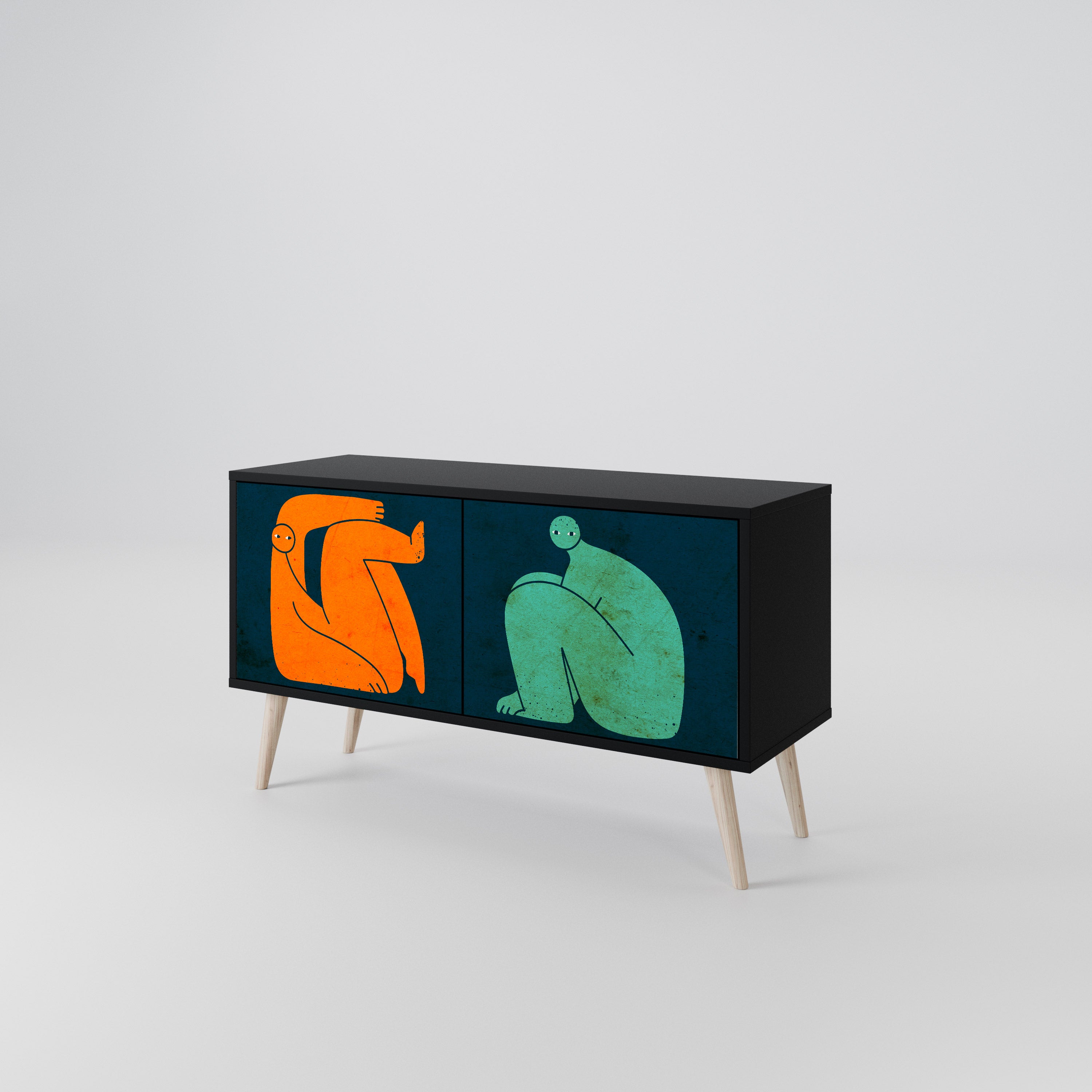 TOGETHER BUT SEPARATELY Kompaktowa szafka RTV 2-drzwiowa