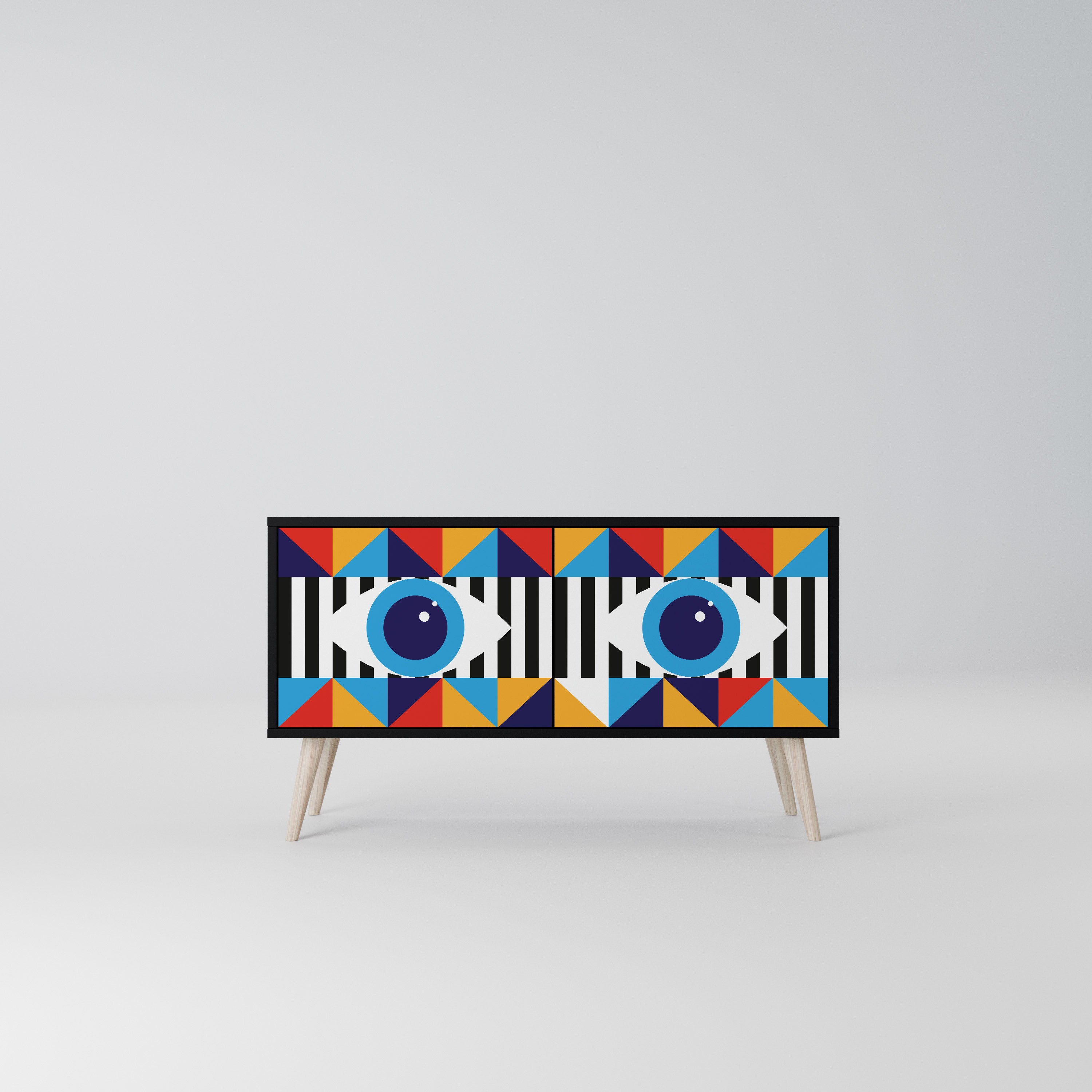 ABSTRACTION AND GEOMETRY Kompaktowa szafka RTV 2-drzwiowa