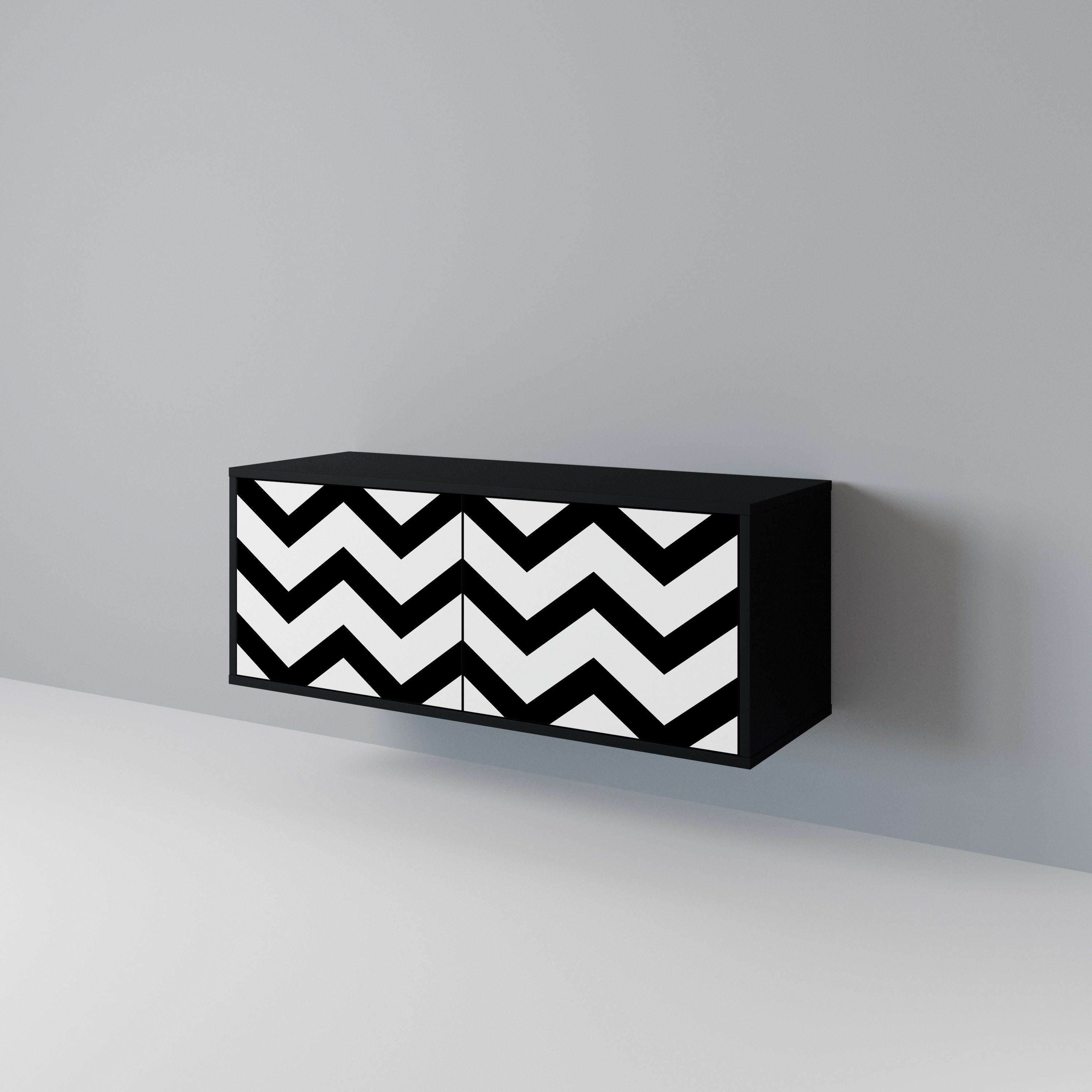 CLASSIC ZIG ZAG Kompaktowa szafka RTV 2-drzwiowa