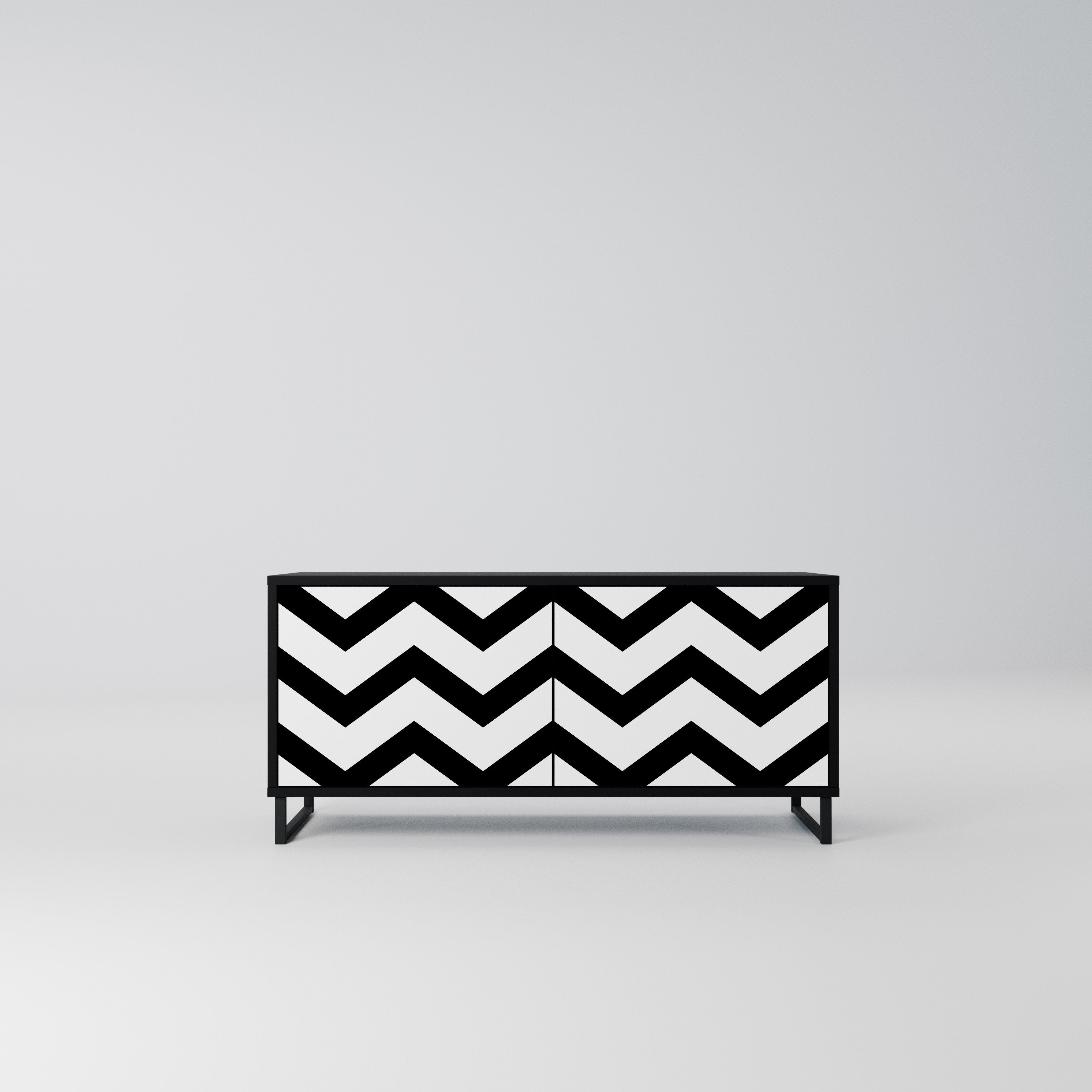 CLASSIC ZIG ZAG Kompaktowa szafka RTV 2-drzwiowa