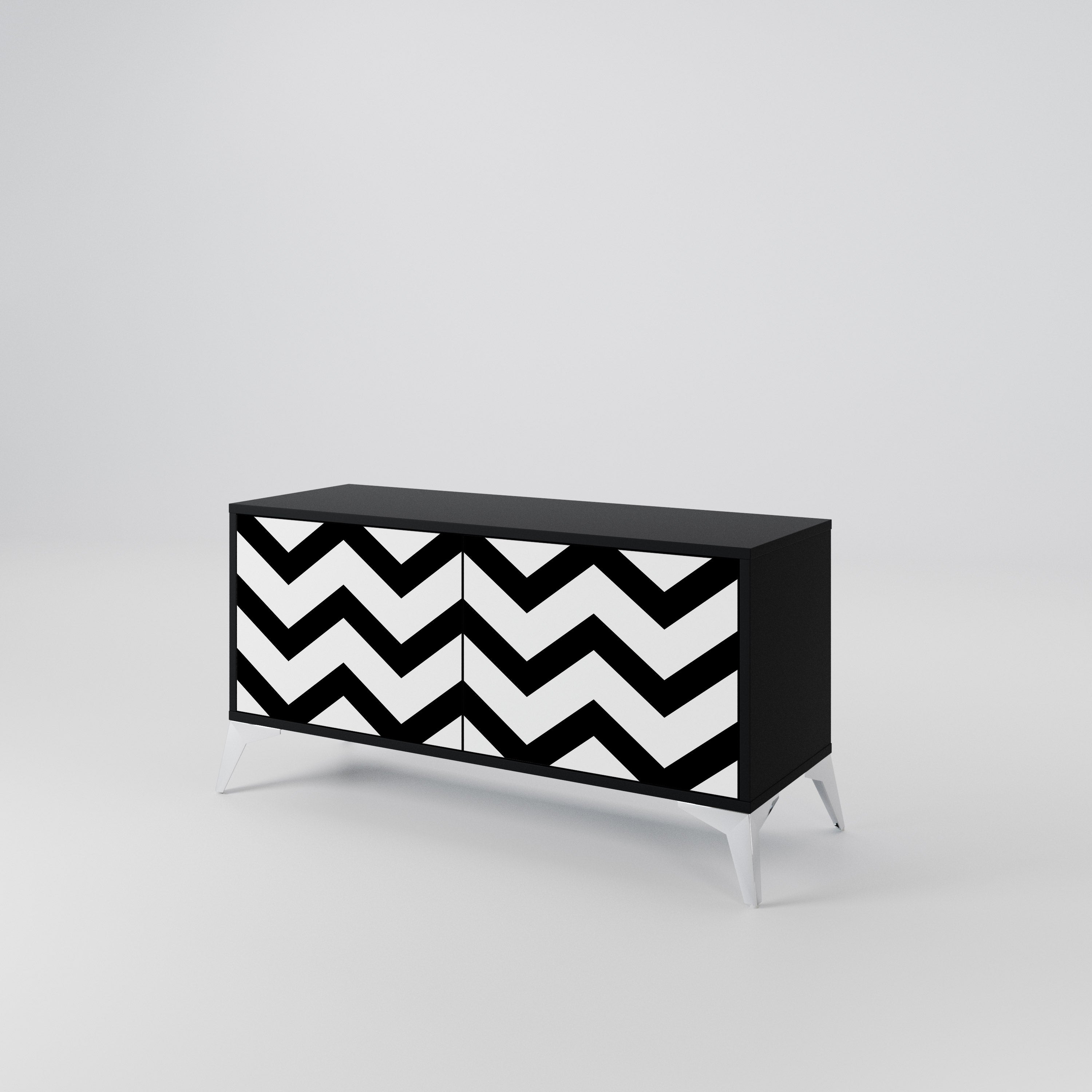 CLASSIC ZIG ZAG Kompaktowa szafka RTV 2-drzwiowa