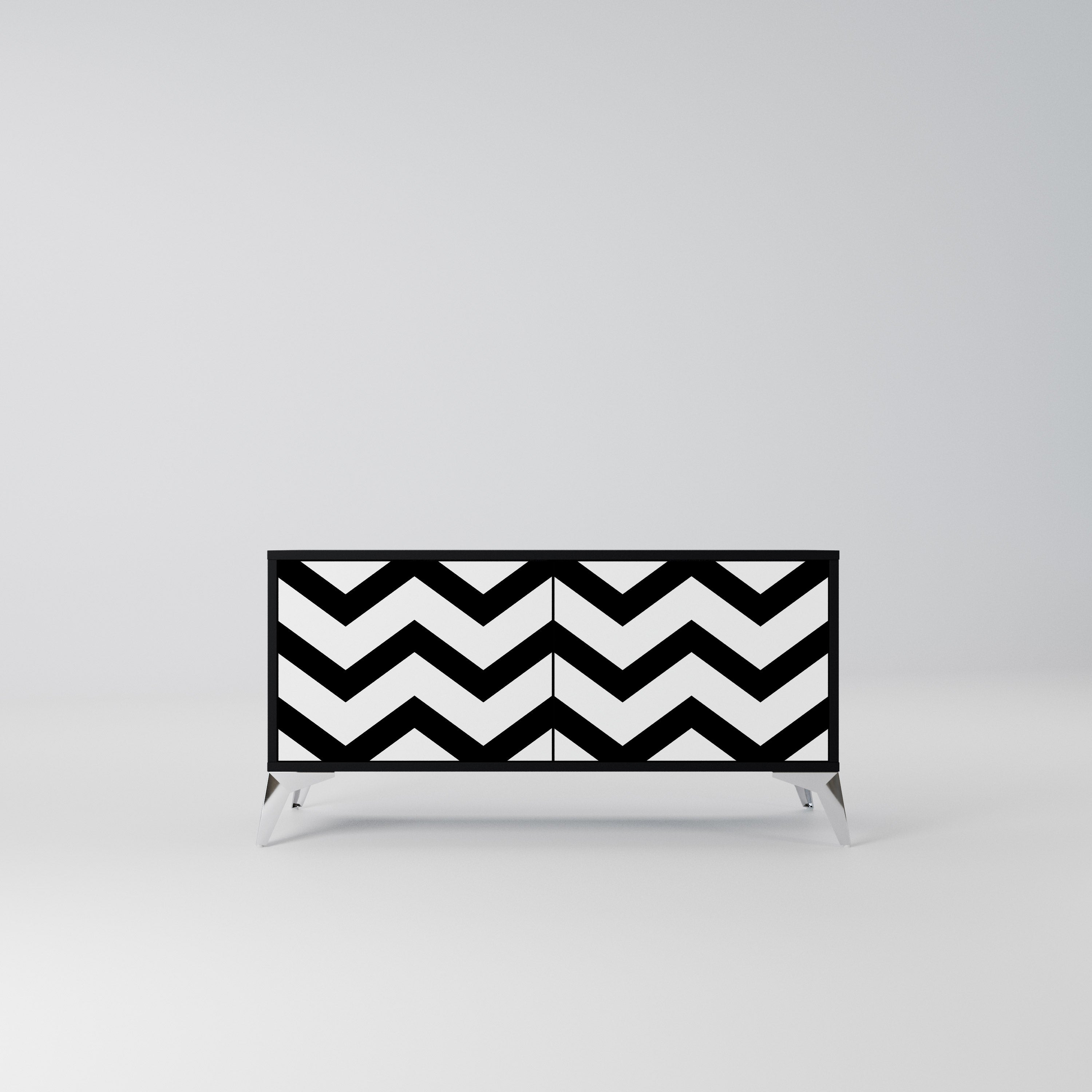 CLASSIC ZIG ZAG Kompaktowa szafka RTV 2-drzwiowa