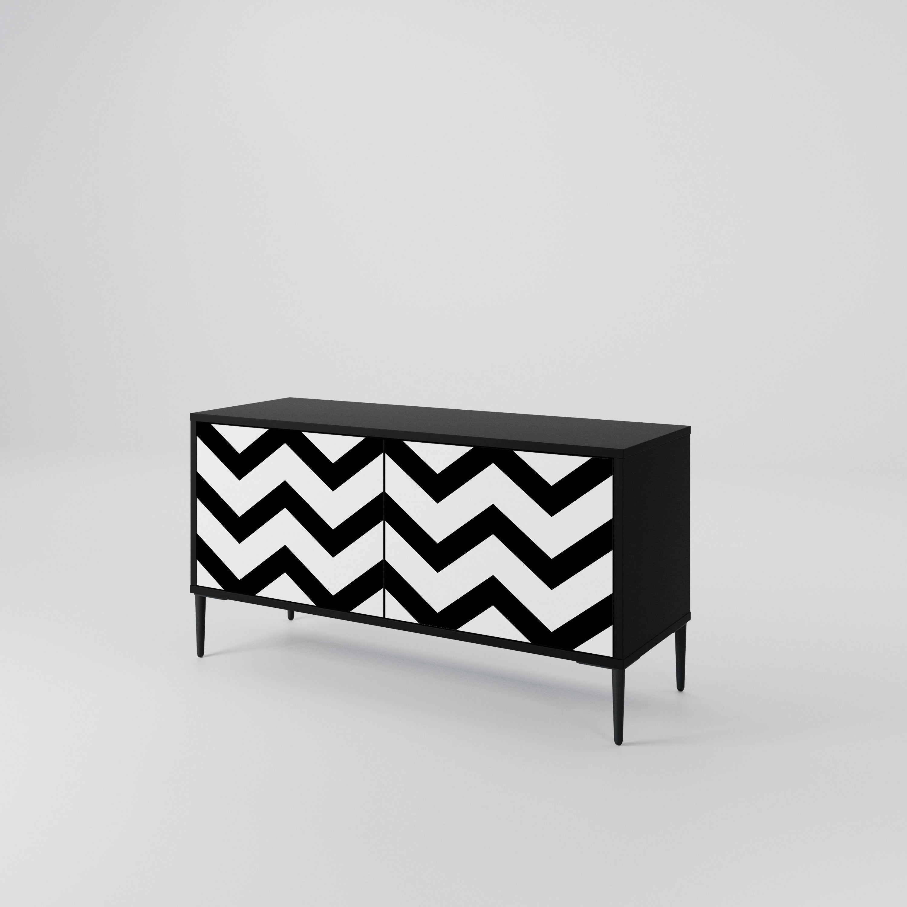 CLASSIC ZIG ZAG Kompaktowa szafka RTV 2-drzwiowa