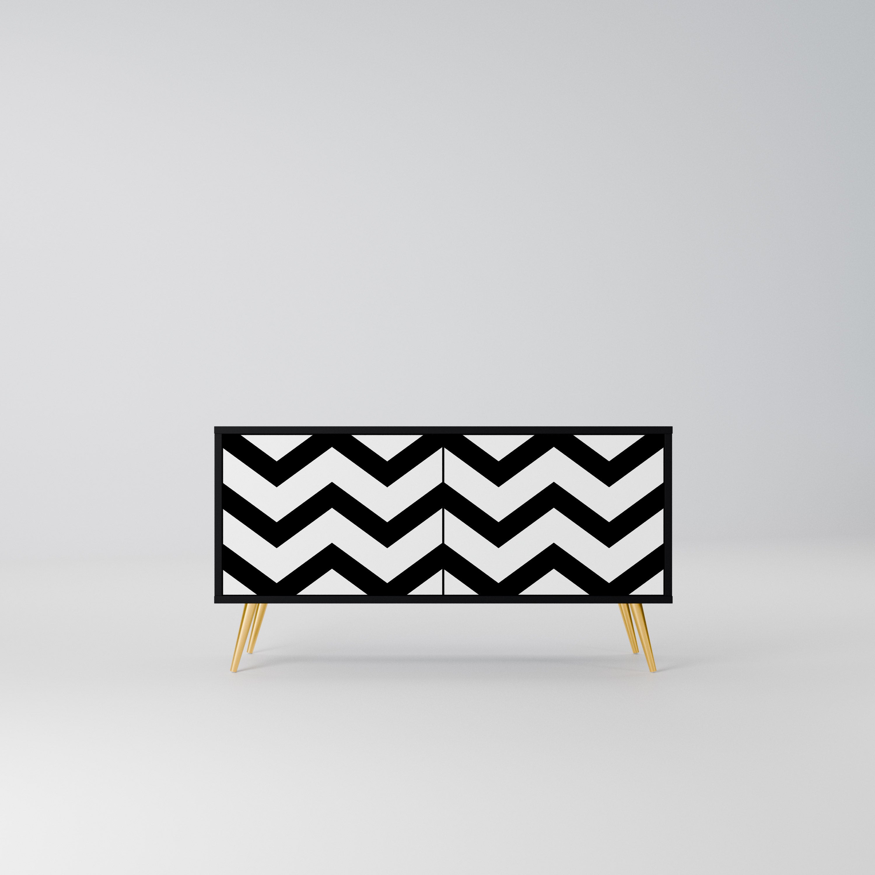 CLASSIC ZIG ZAG Kompaktowa szafka RTV 2-drzwiowa