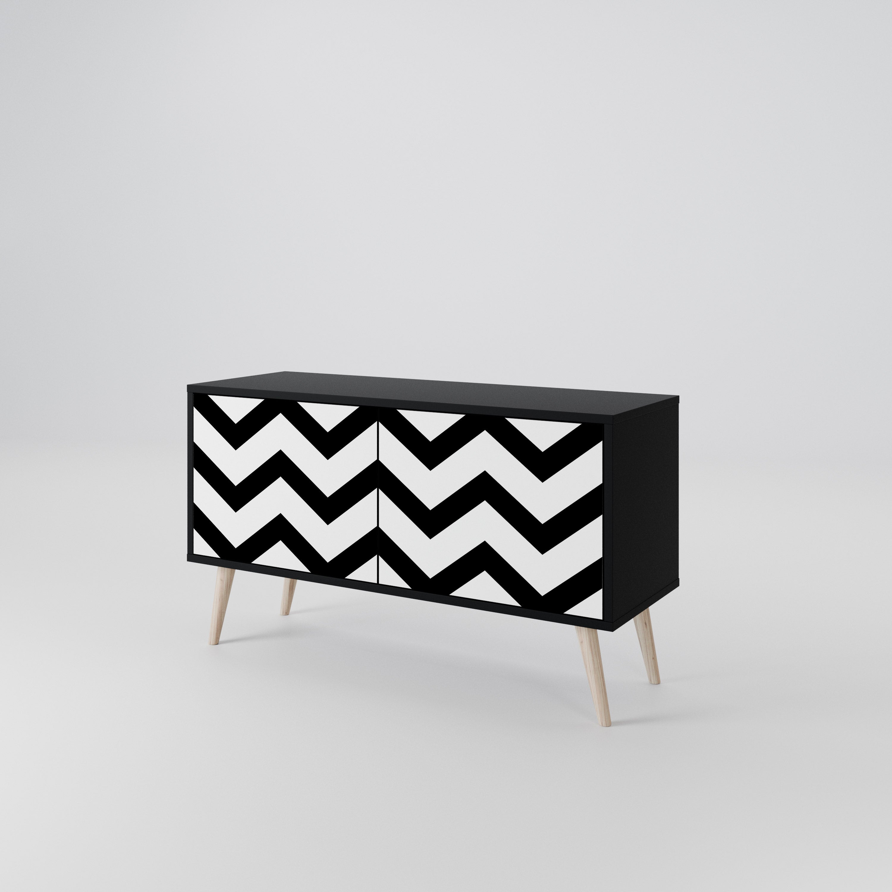 CLASSIC ZIG ZAG Kompaktowa szafka RTV 2-drzwiowa