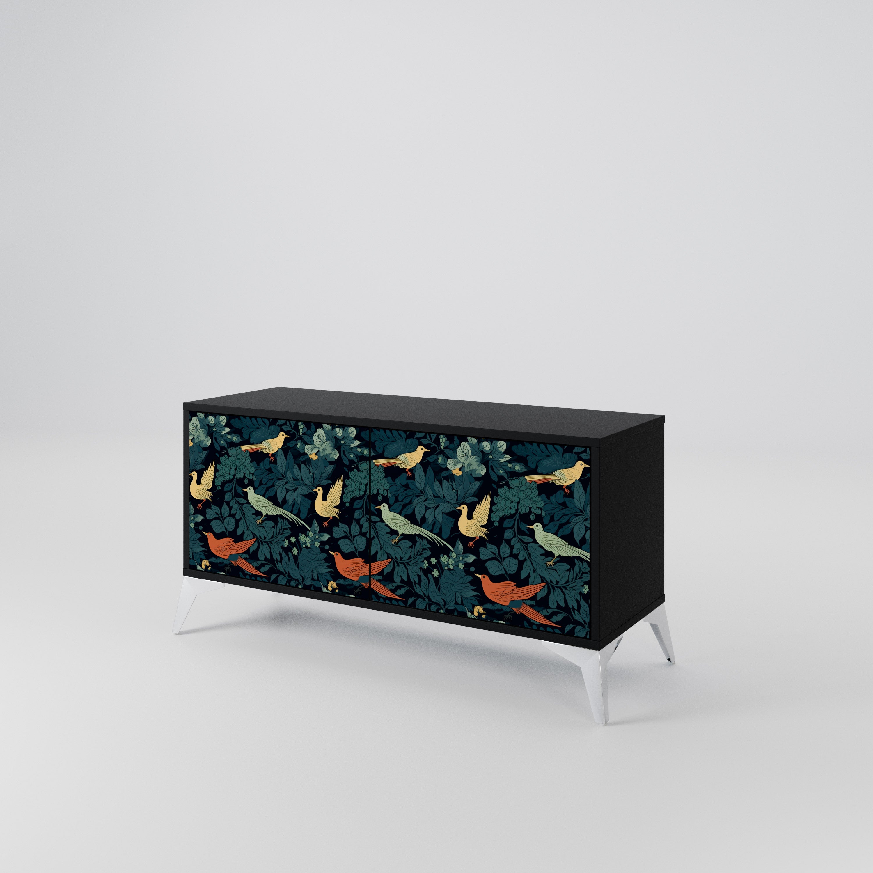 FOWL ORNAMENT Kompaktowa szafka RTV 2-drzwiowa