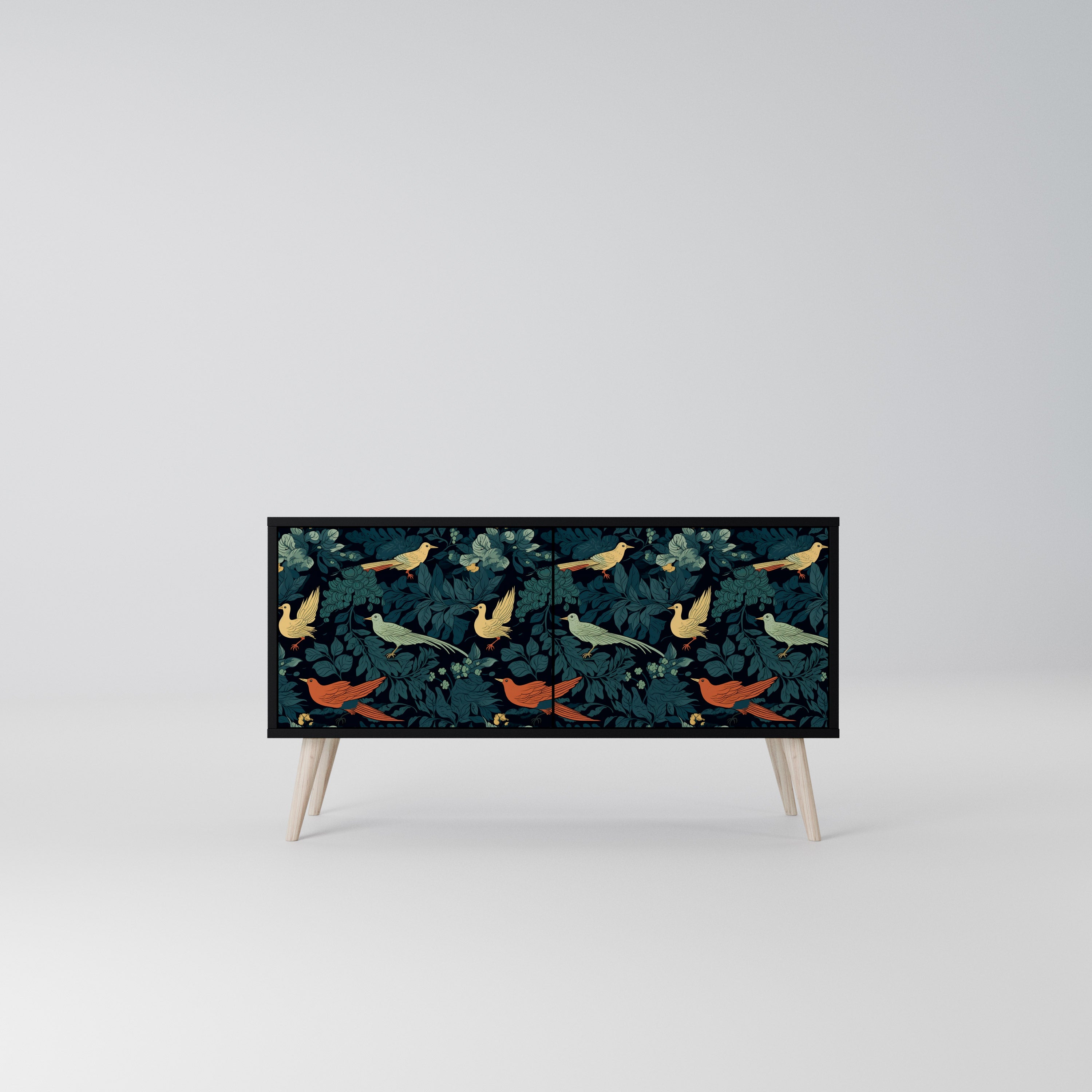 FOWL ORNAMENT Kompaktowa szafka RTV 2-drzwiowa