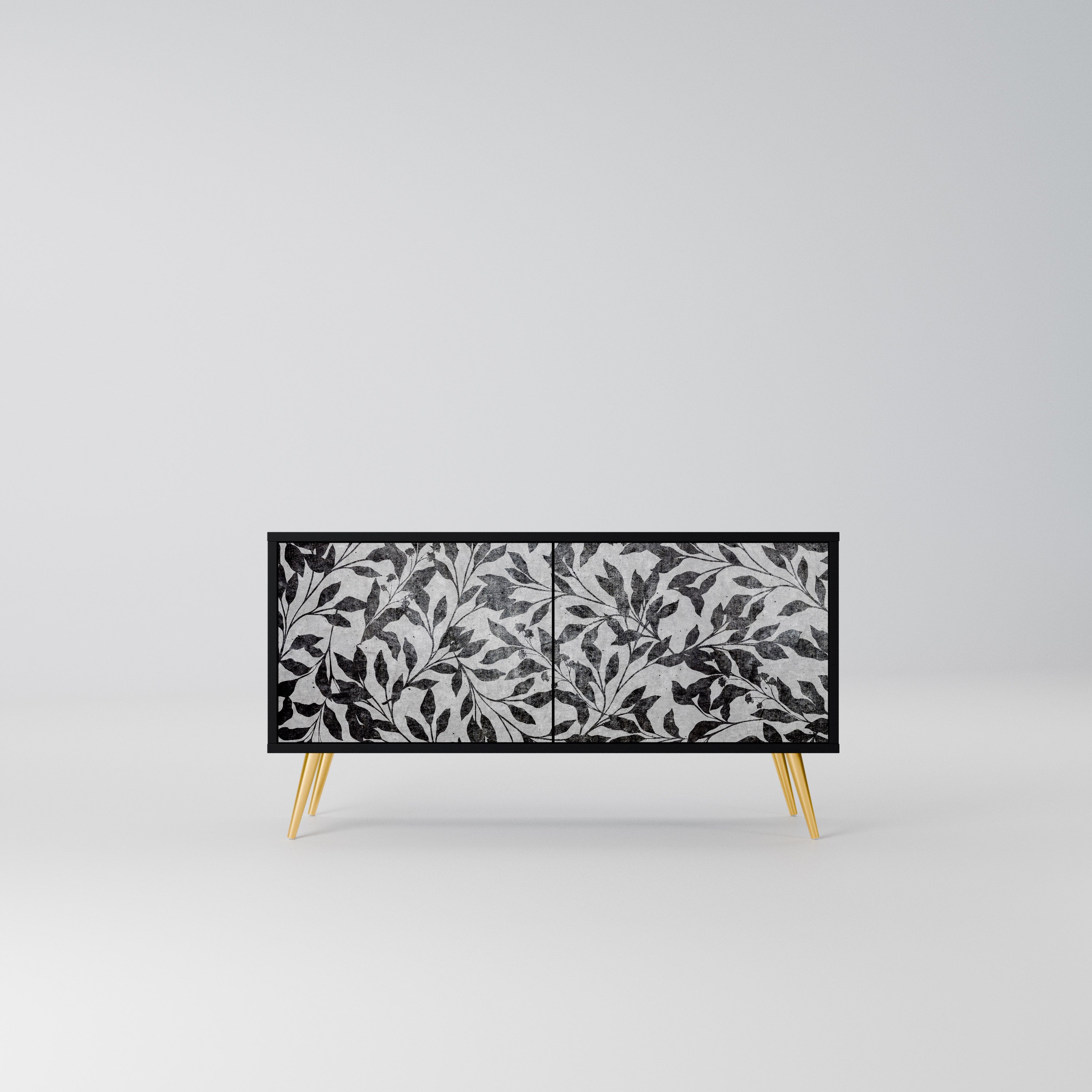CHARCOAL SPROUT Kompaktowa szafka RTV 2-drzwiowa