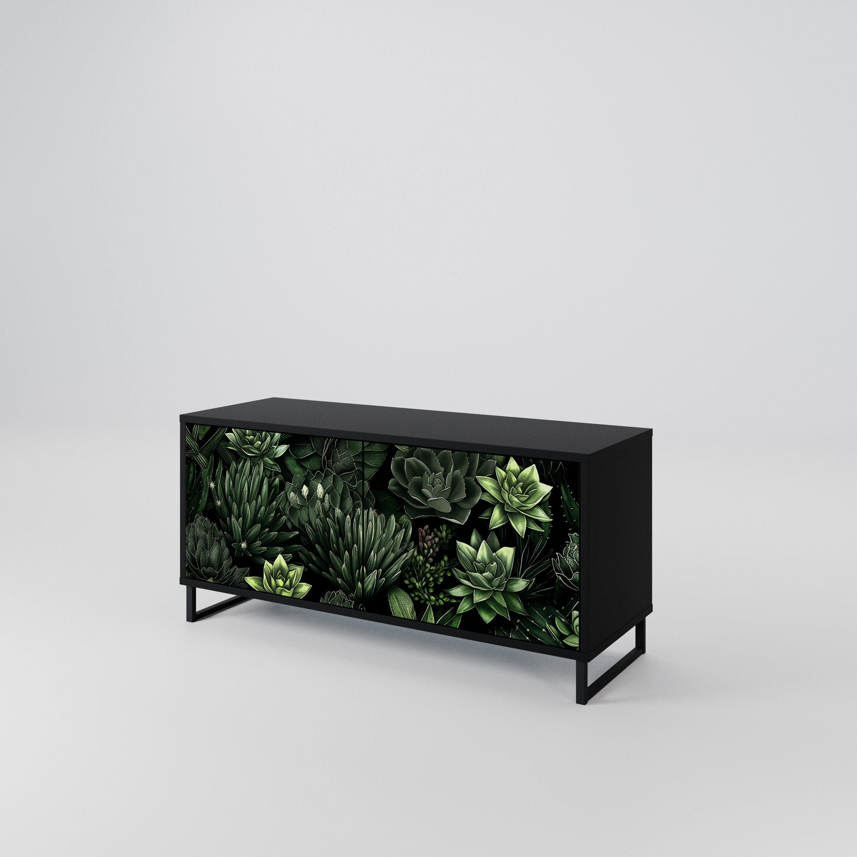 SUCCULENT JUNGLE Kompaktowa szafka RTV 2-drzwiowa