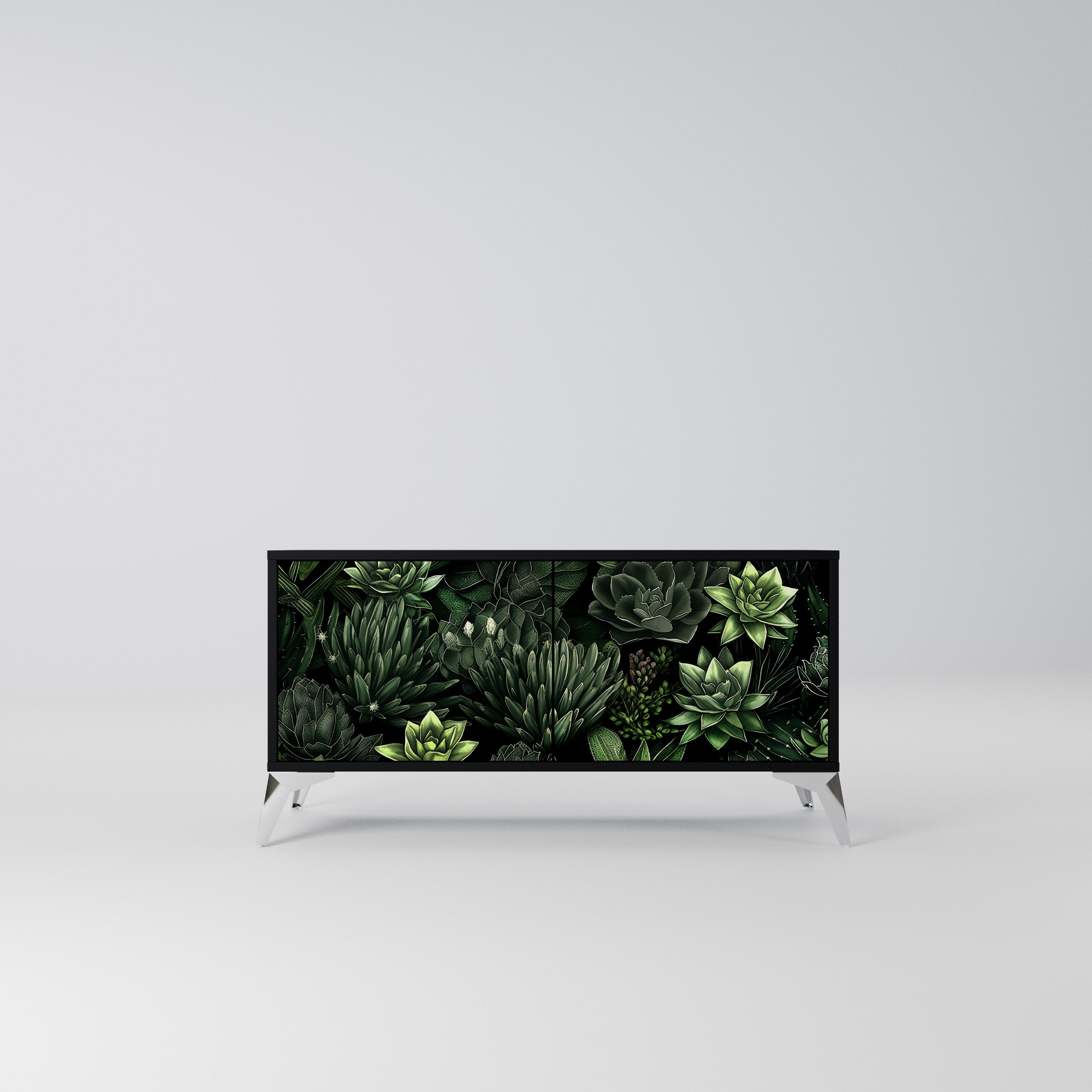 SUCCULENT JUNGLE Kompaktowa szafka RTV 2-drzwiowa