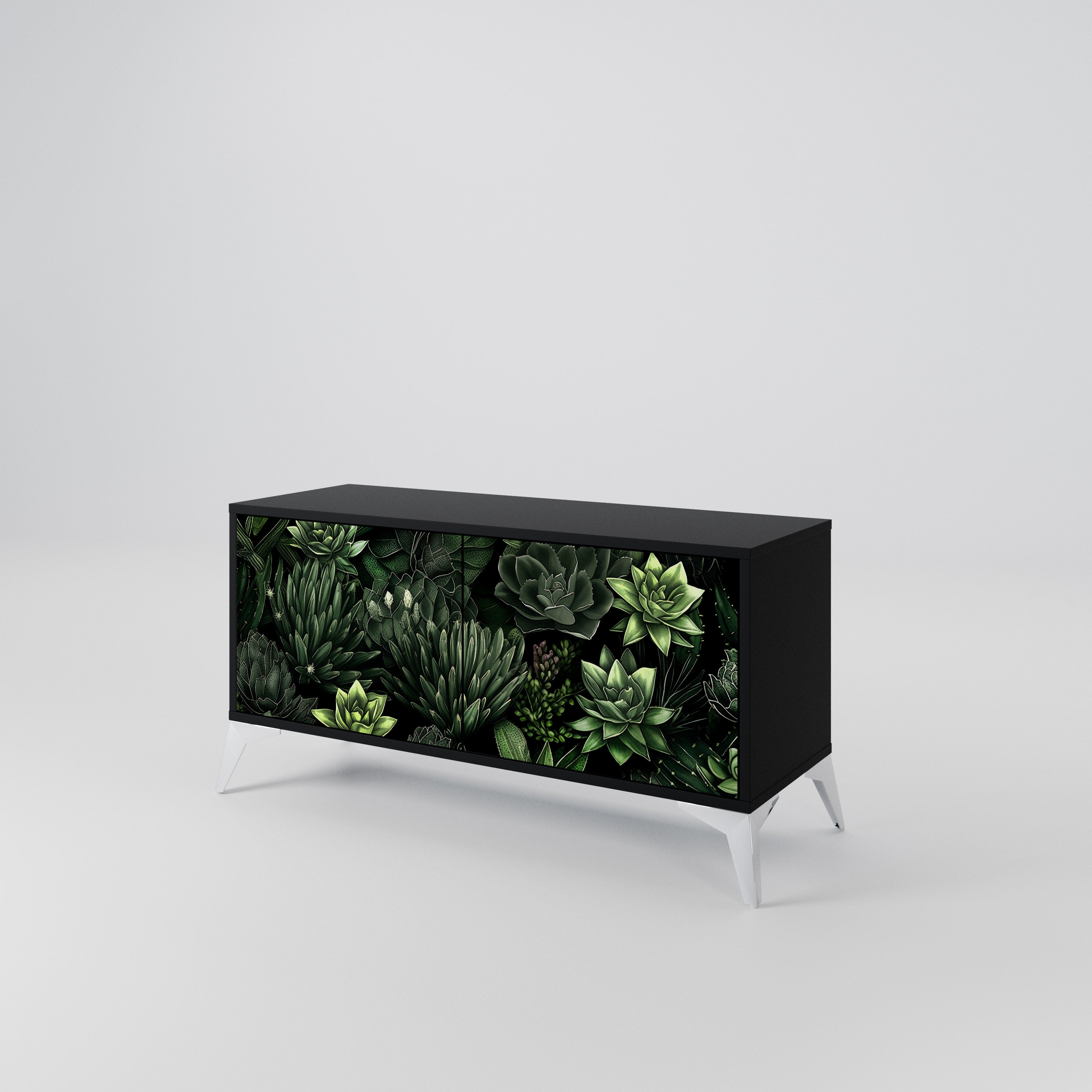 SUCCULENT JUNGLE Kompaktowa szafka RTV 2-drzwiowa