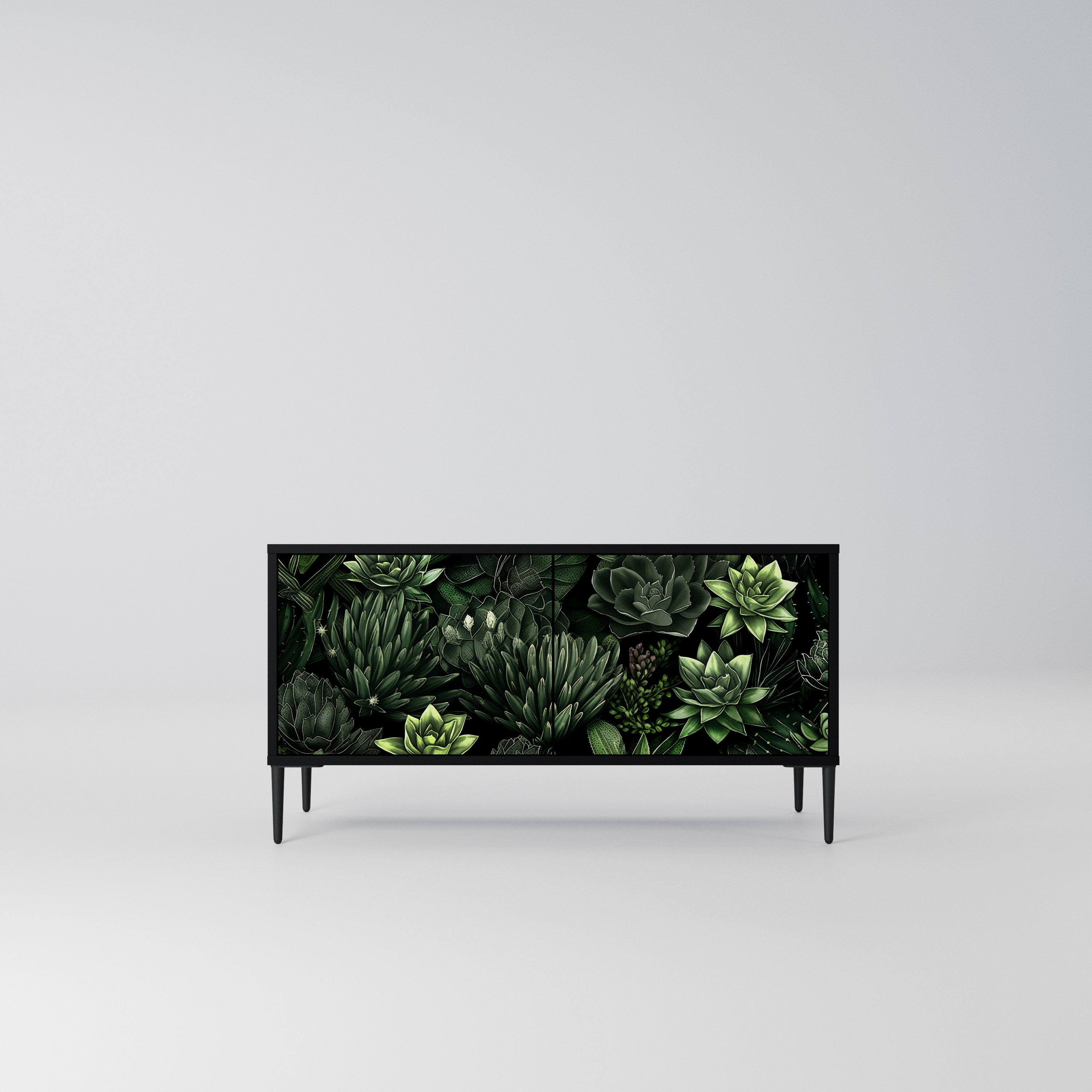 SUCCULENT JUNGLE Kompaktowa szafka RTV 2-drzwiowa