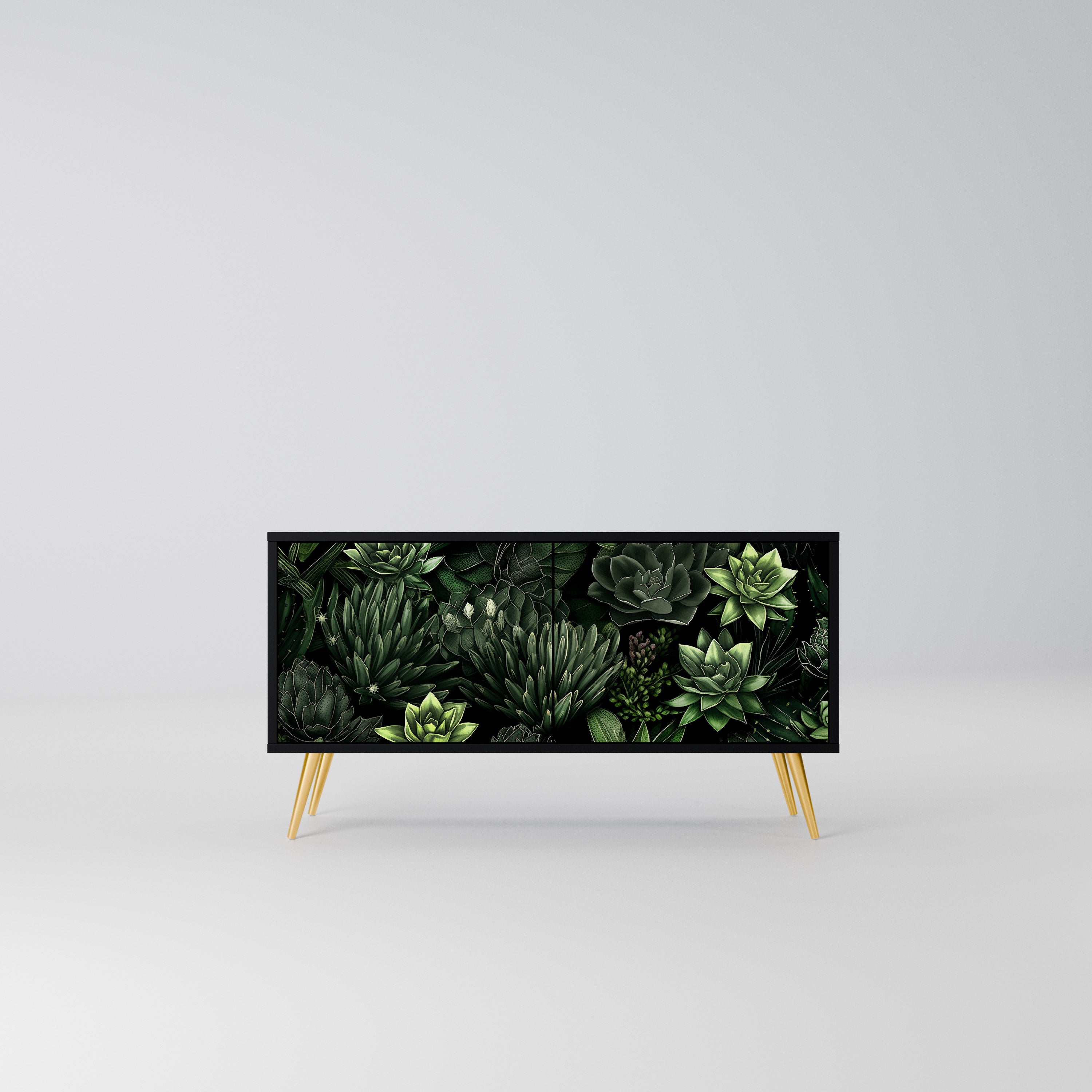 SUCCULENT JUNGLE Kompaktowa szafka RTV 2-drzwiowa