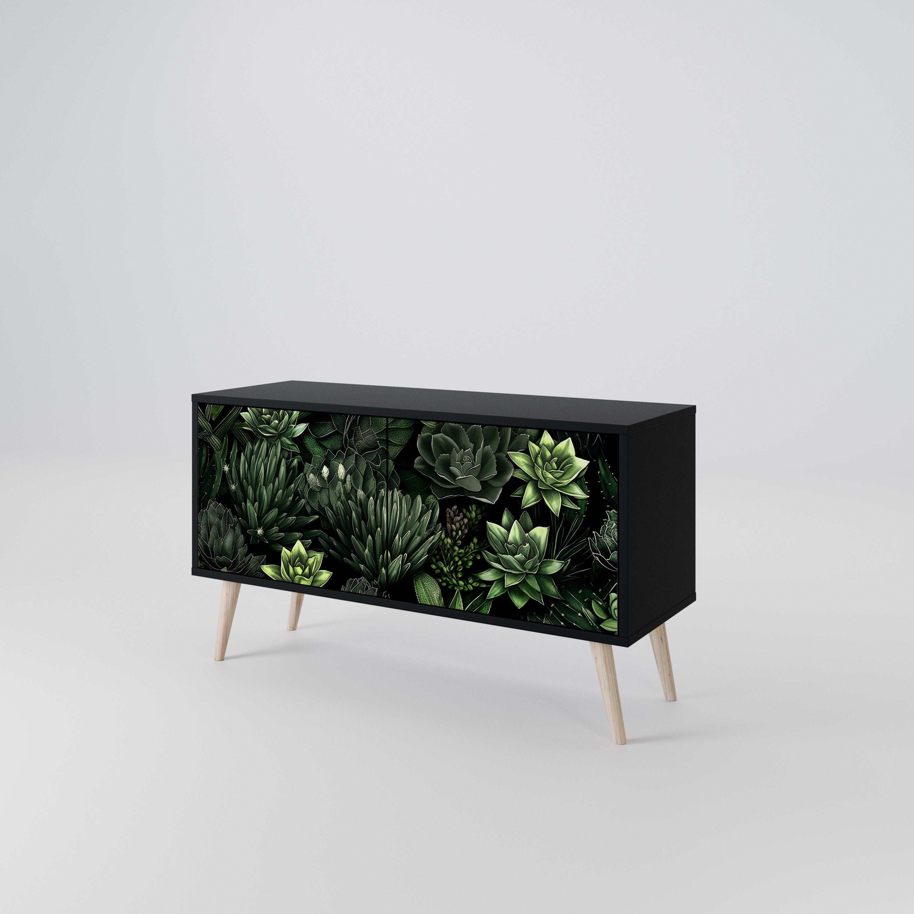 SUCCULENT JUNGLE Kompaktowa szafka RTV 2-drzwiowa