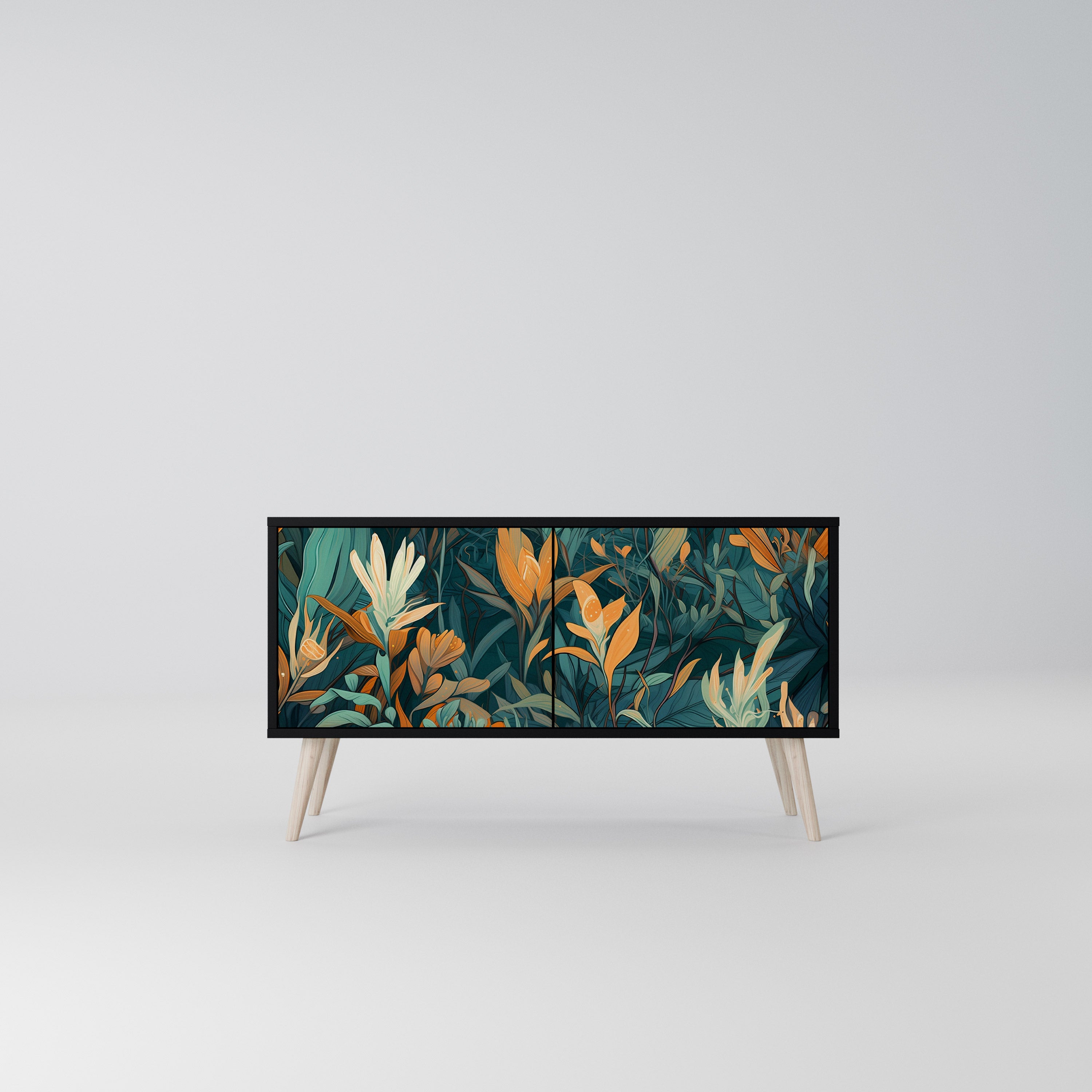 FLORAL SERENITY Kompaktowa szafka RTV 2-drzwiowa