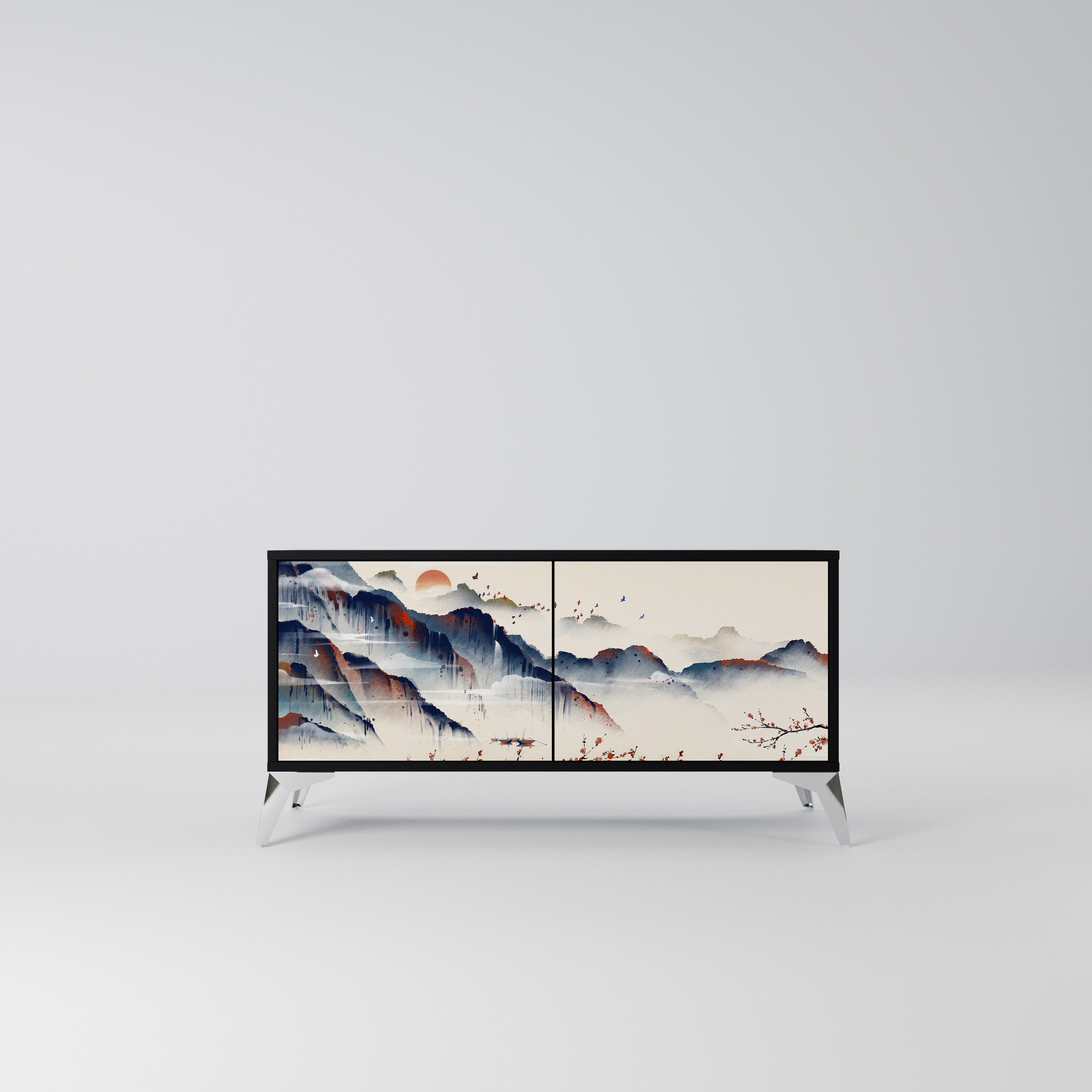 JAPANESE LANDSCAPE Kompaktowa szafka RTV 2-drzwiowa
