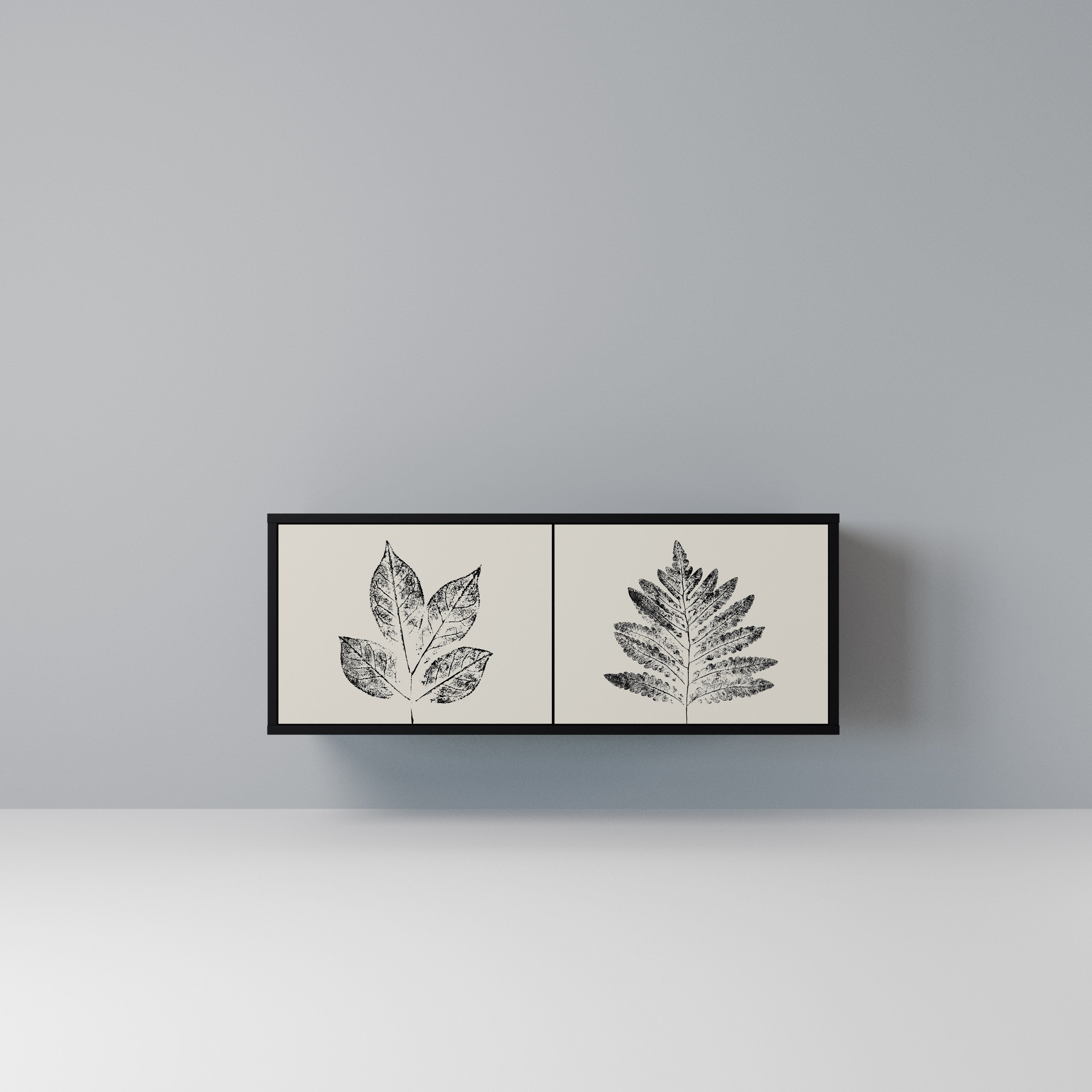 LEAFY STAMPS Kompaktowa szafka RTV 2-drzwiowa