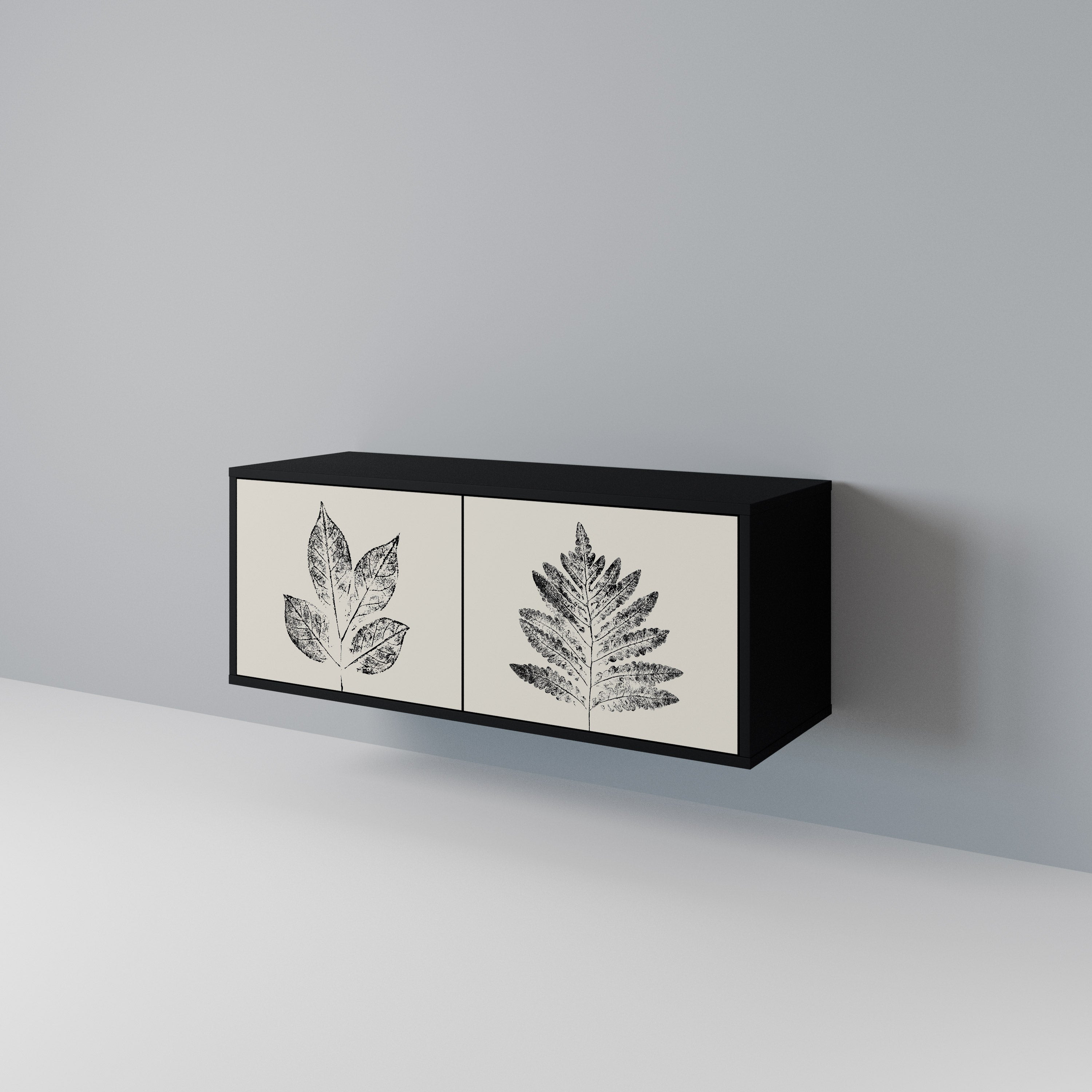 LEAFY STAMPS Kompaktowa szafka RTV 2-drzwiowa