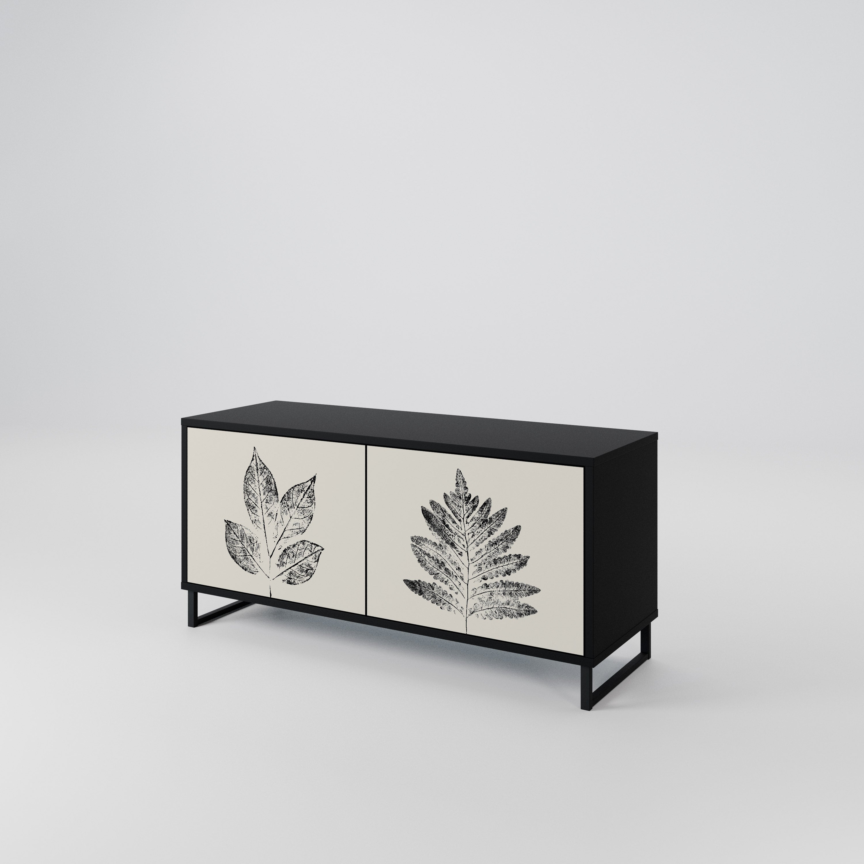 LEAFY STAMPS Kompaktowa szafka RTV 2-drzwiowa