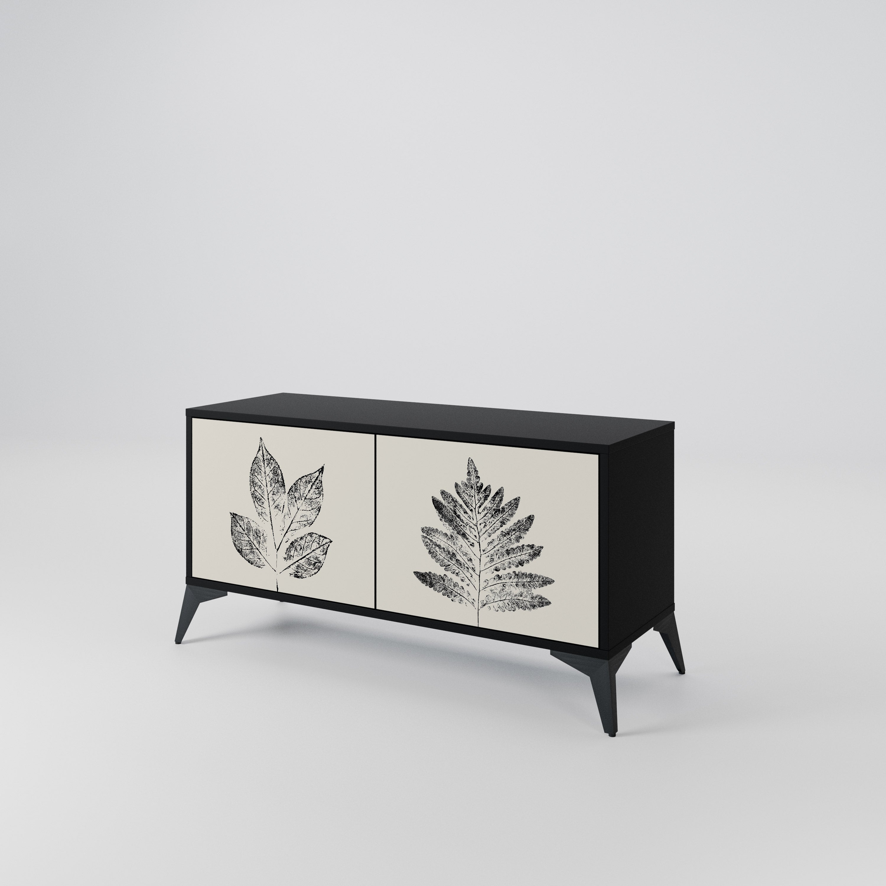 LEAFY STAMPS Kompaktowa szafka RTV 2-drzwiowa
