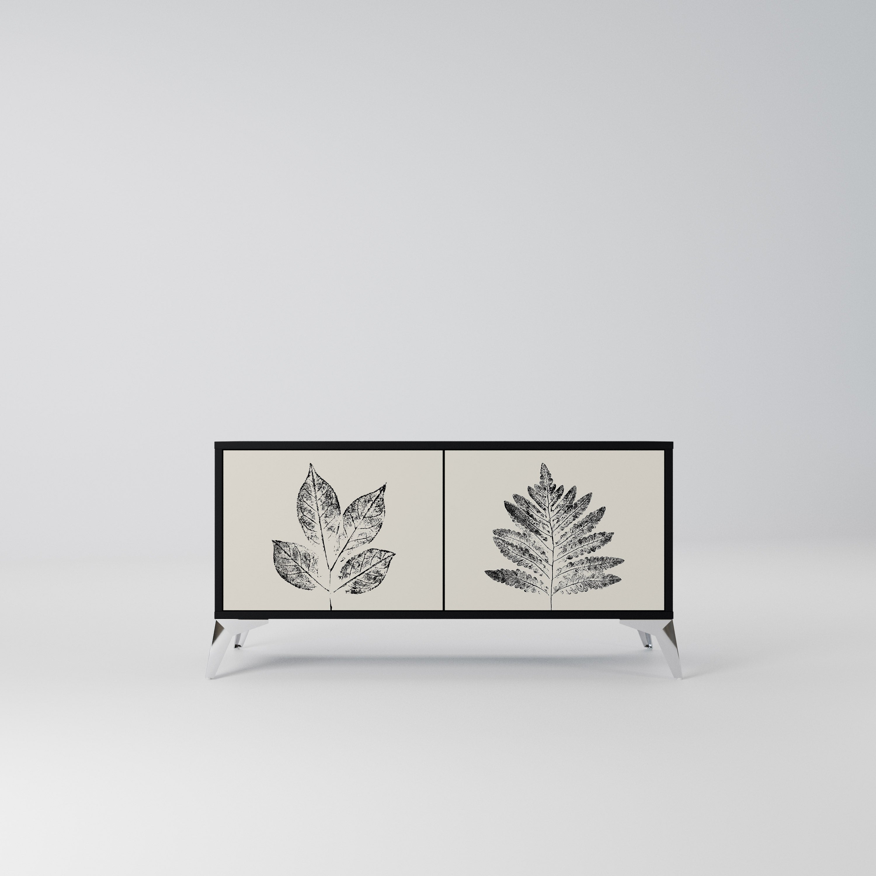 LEAFY STAMPS Kompaktowa szafka RTV 2-drzwiowa