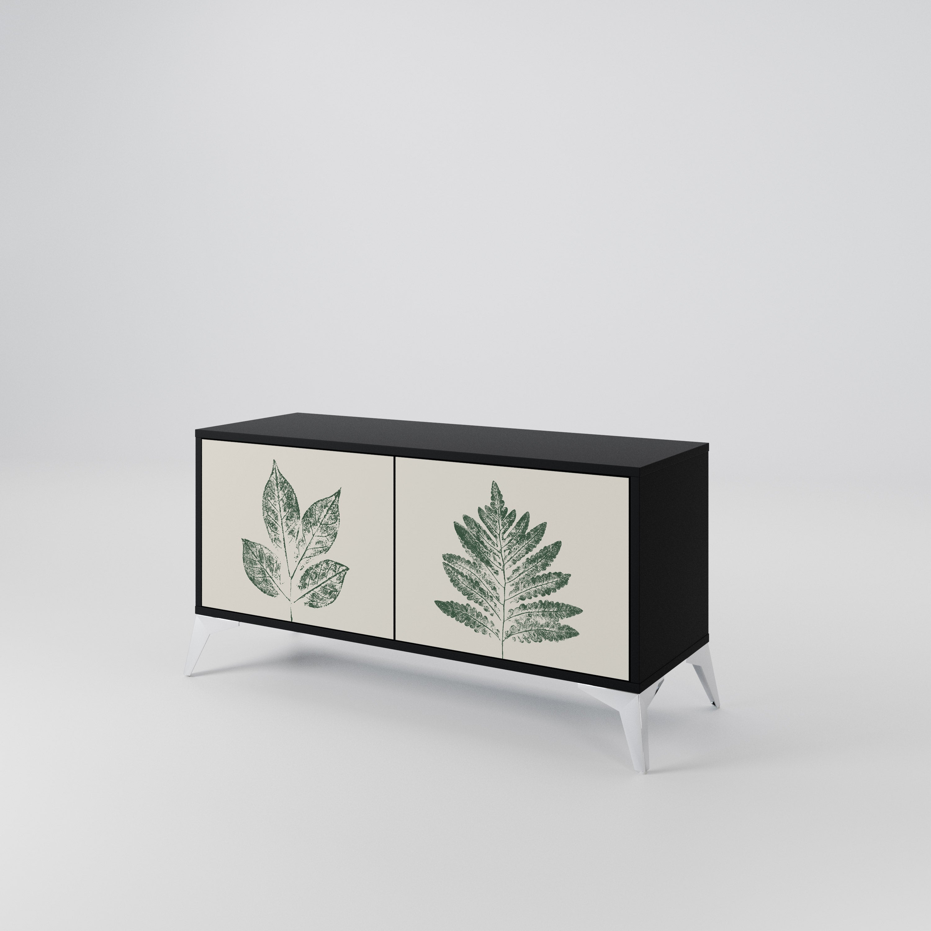 GREEN LEAFY STAMPS Kompaktowa szafka RTV 2-drzwiowa