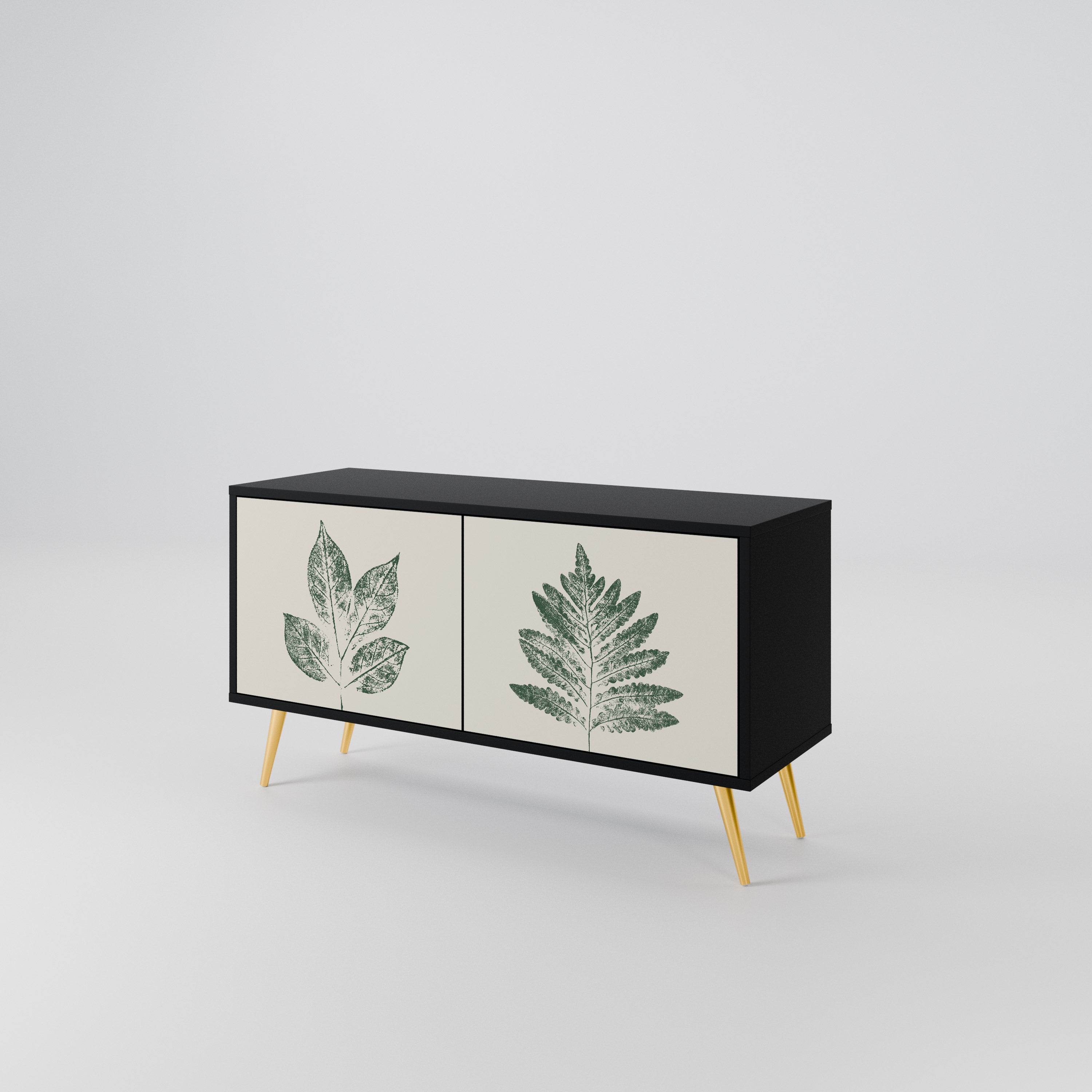 GREEN LEAFY STAMPS Kompaktowa szafka RTV 2-drzwiowa