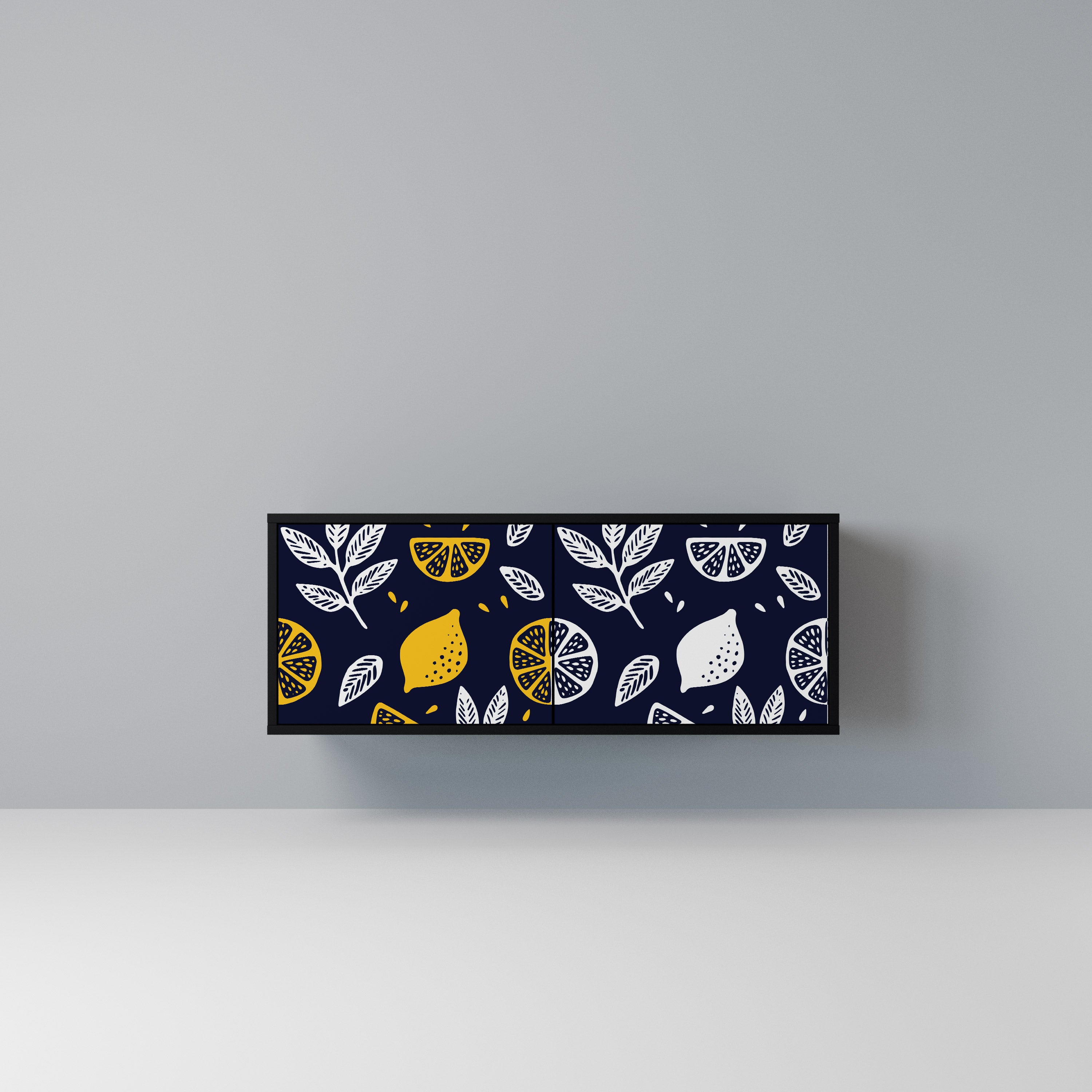 CITRUS BLACK AND WHITE Kompaktowa szafka RTV 2-drzwiowa
