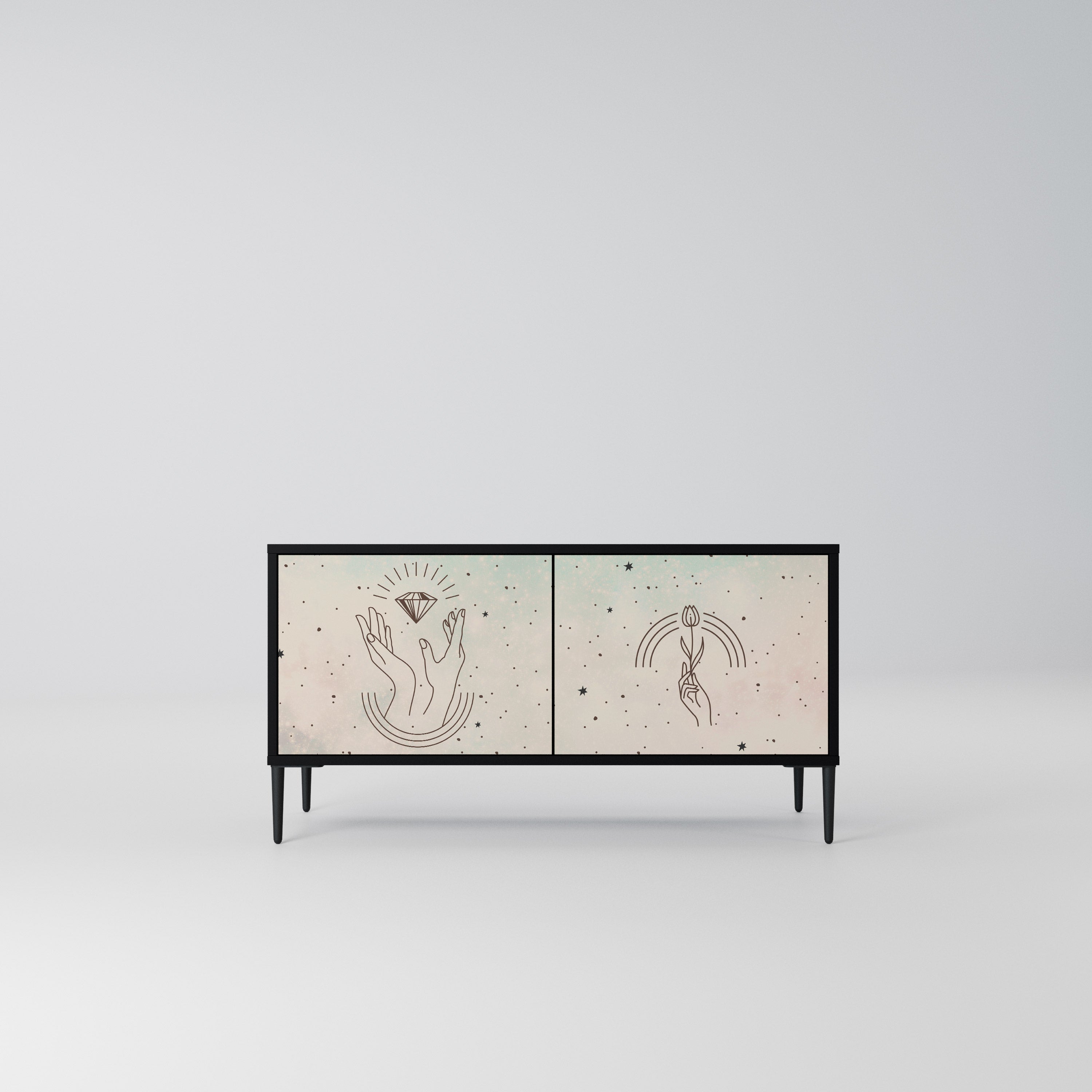 DELICATE BEAUTY Kompaktowa szafka RTV 2-drzwiowa