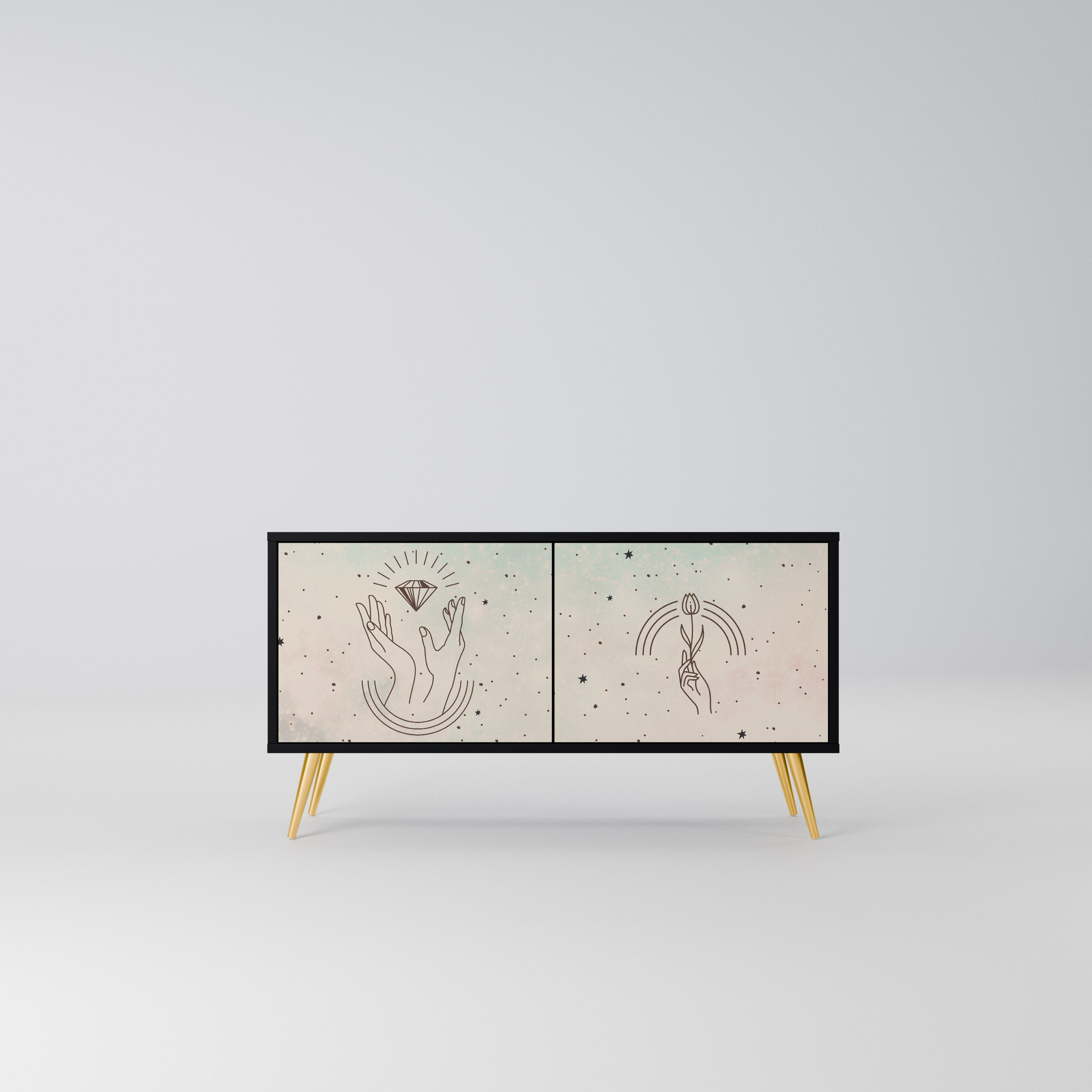 DELICATE BEAUTY Kompaktowa szafka RTV 2-drzwiowa