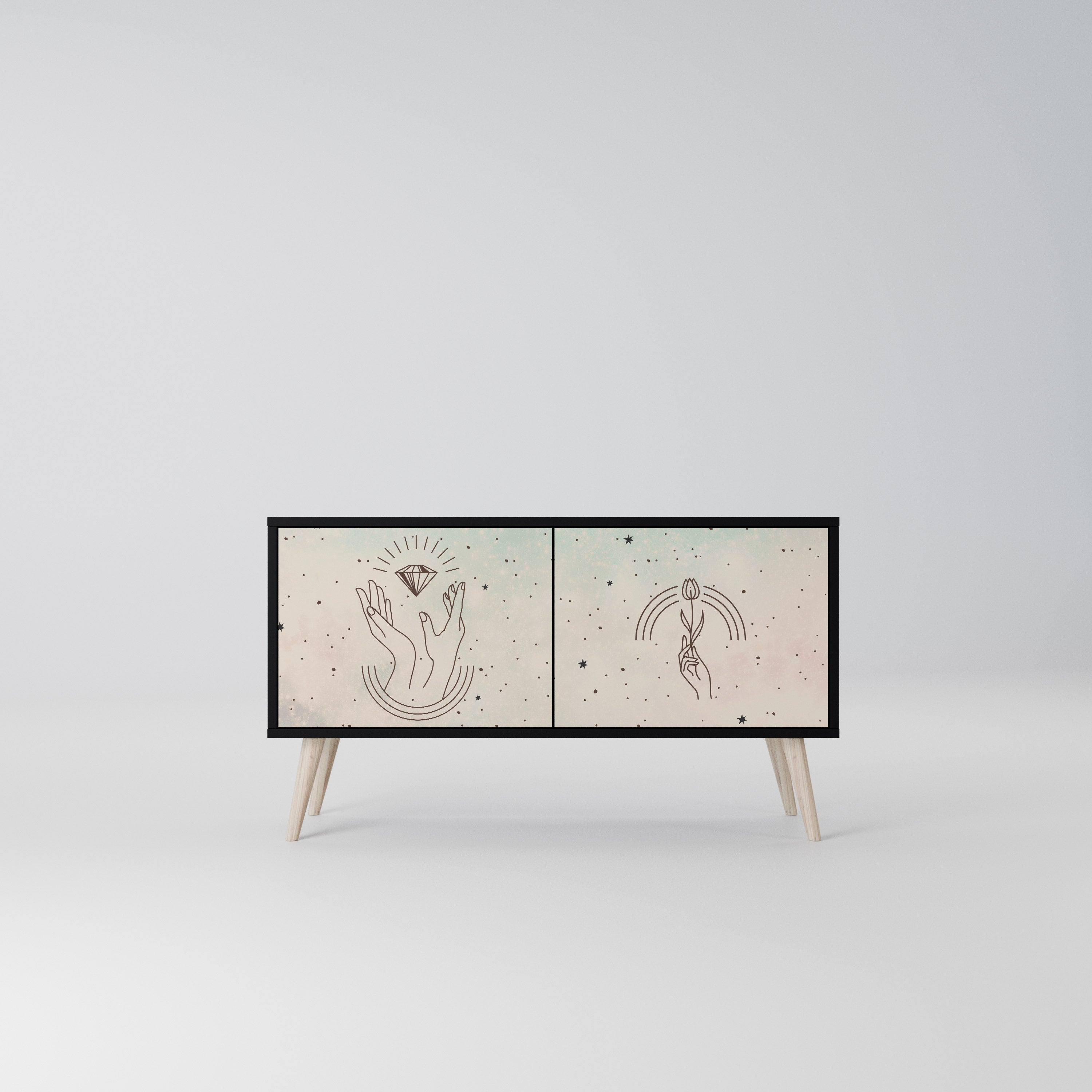 DELICATE BEAUTY Kompaktowa szafka RTV 2-drzwiowa