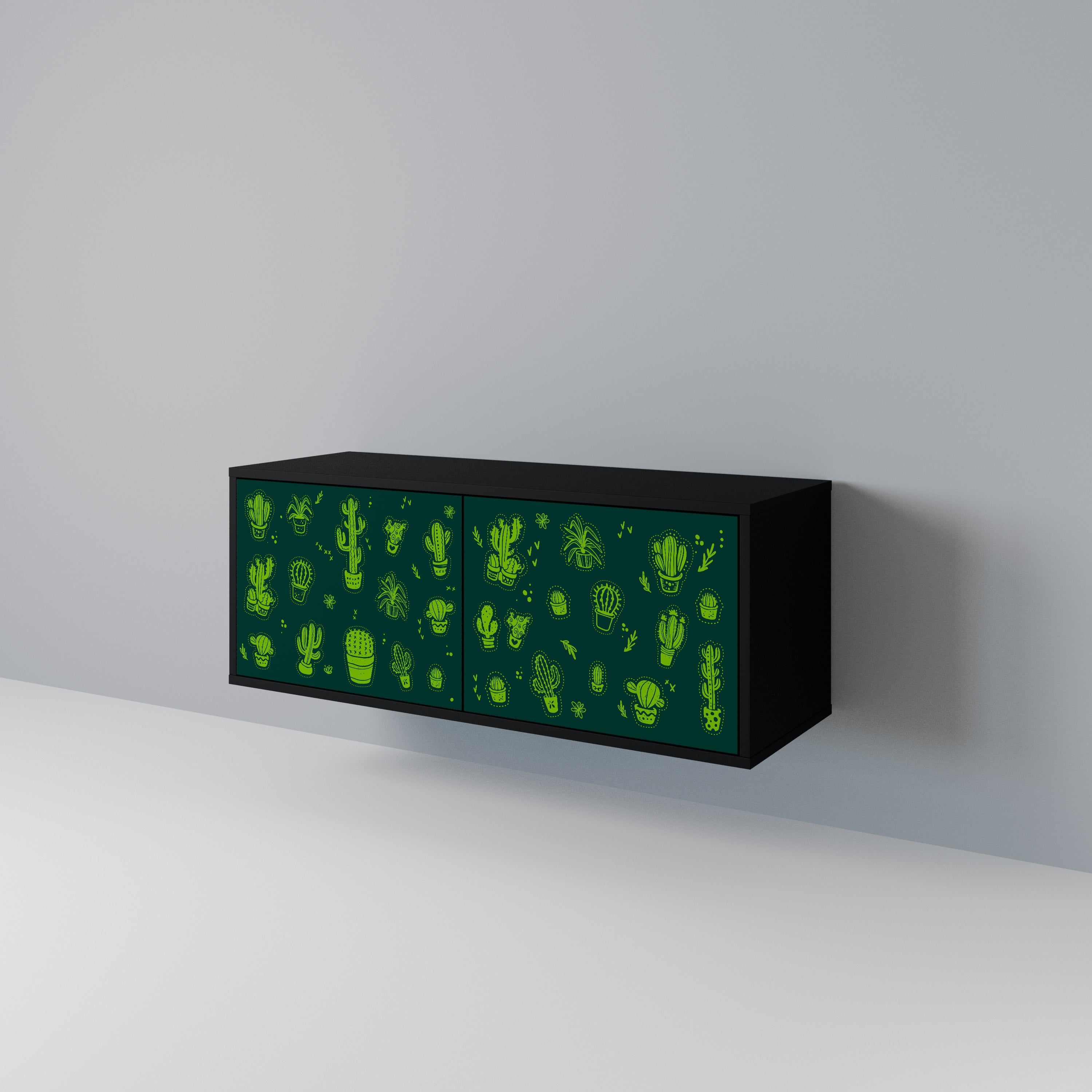DESERT GREEN Kompaktowa szafka RTV 2-drzwiowa