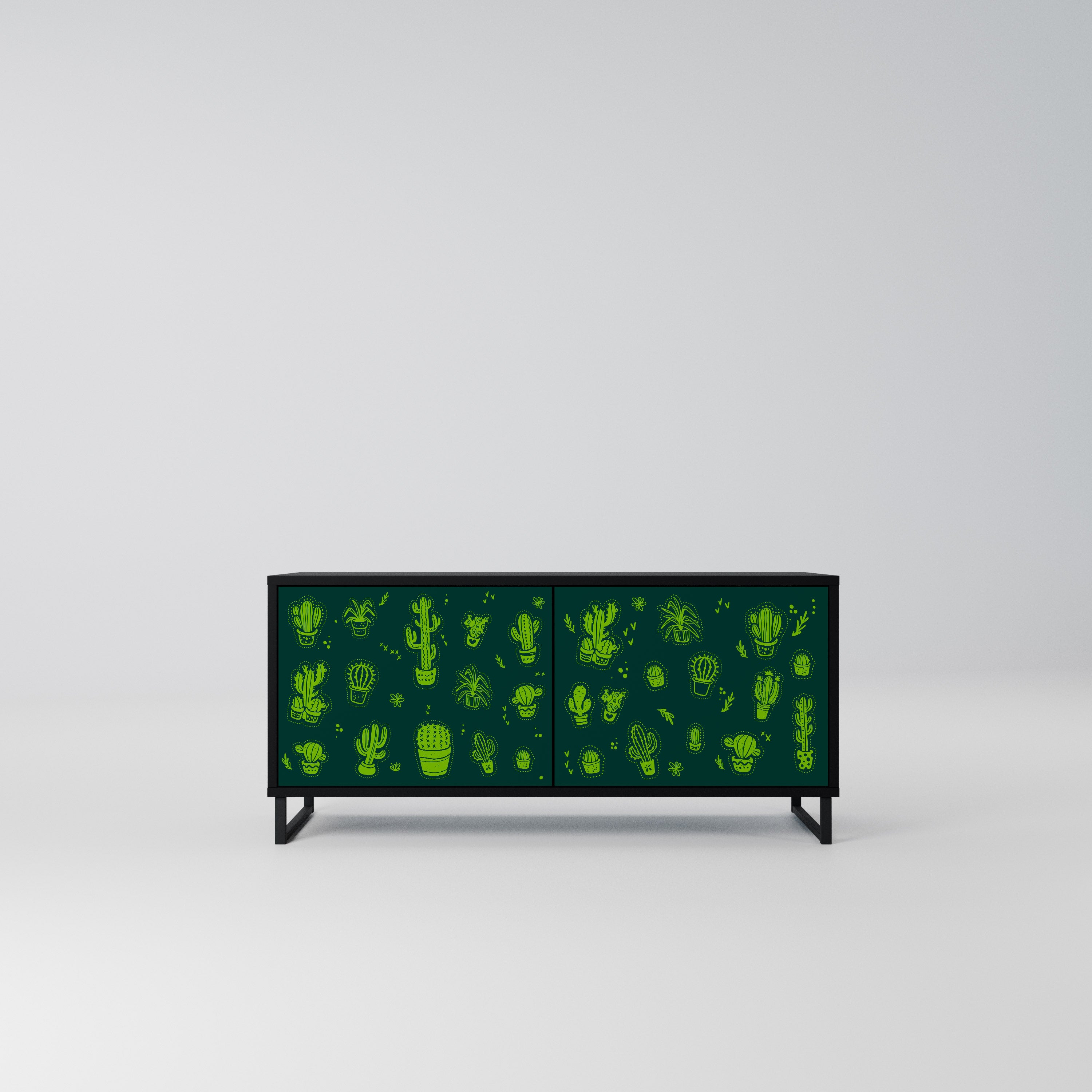 DESERT GREEN Kompaktowa szafka RTV 2-drzwiowa