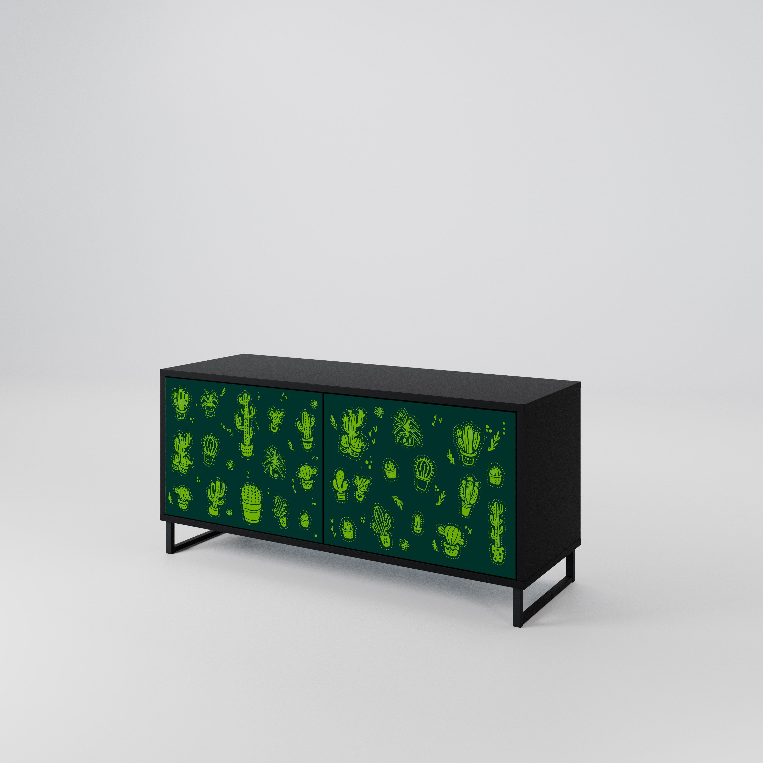 DESERT GREEN Kompaktowa szafka RTV 2-drzwiowa